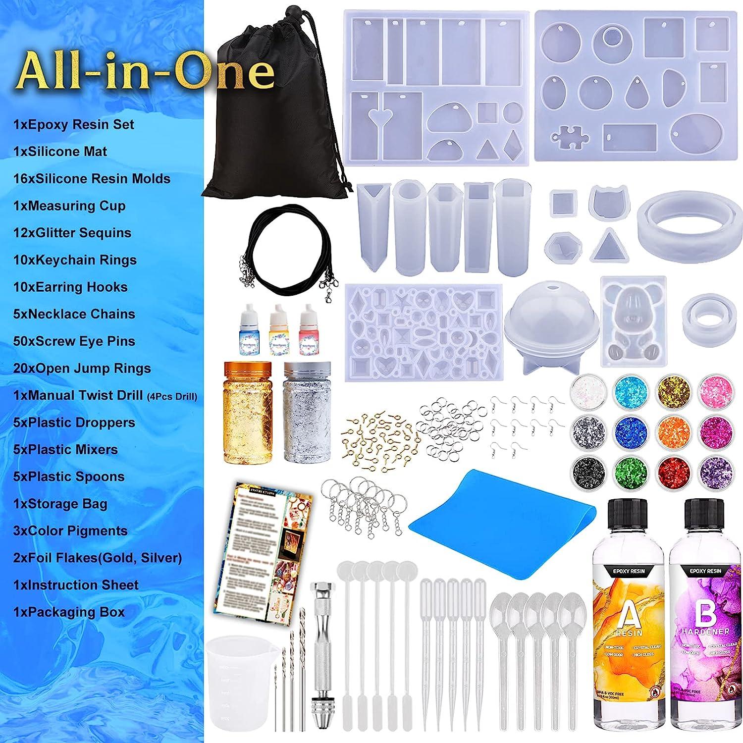 EPOXY RESIN KIT for Beginners Silicone Molds UV Light Clear