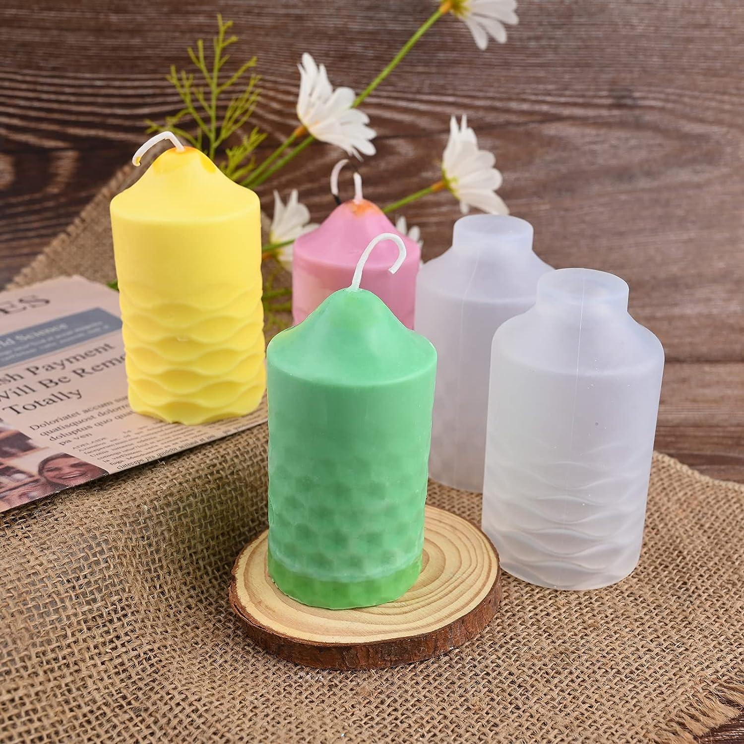 Newest Unique Design Round Cylinder Aromatherapy Beeswax Candle Molds  Silicone Wavy Columnar Candle Mold - AliExpress