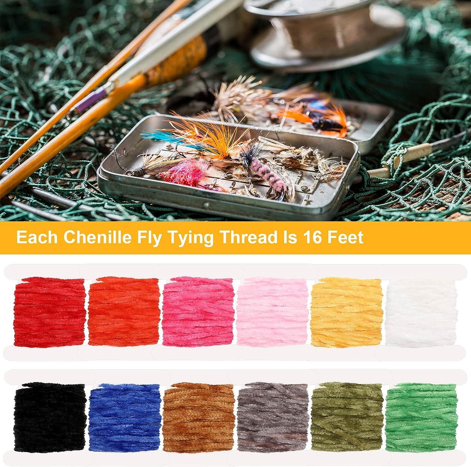 BBTO 12 Pieces Fly Tying Chenille Fly Tying Materials 65.64 Yards Chenille  DIY Fly Tying Thread Craft Fly Tying Tinsel for Streamers Wooly Buggers  Nymph Flex Hackle (Chenille Style) : Sports & Outdoors 
