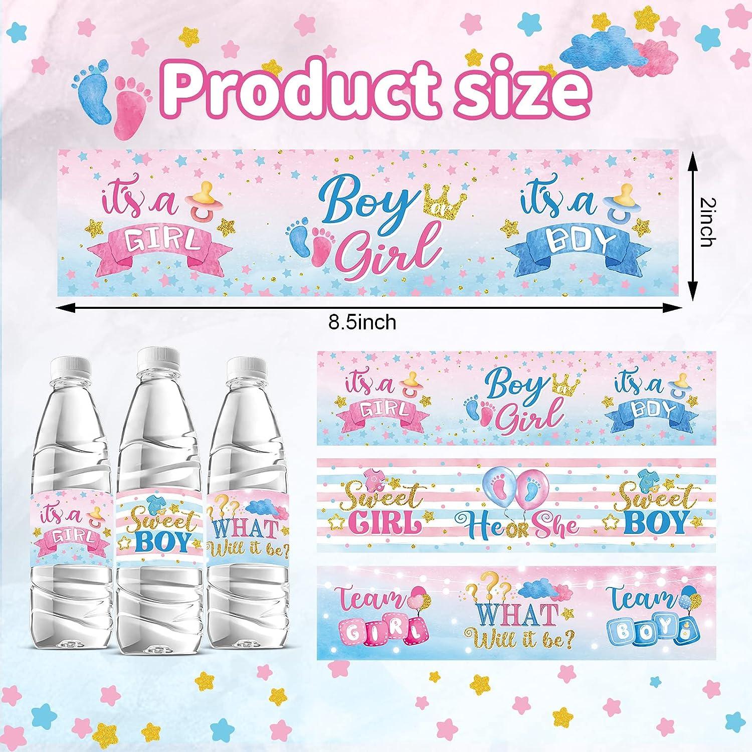 Waterproof Water Bottle Labels, Wheels or Heels Gender Reveal