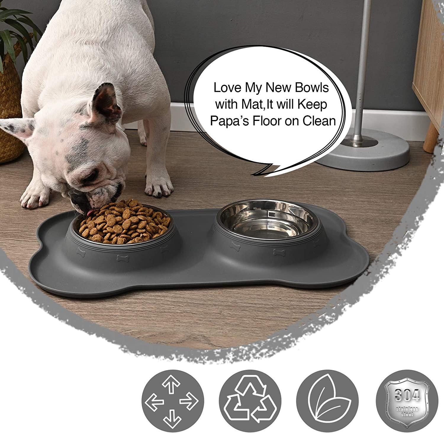 Juqiboom Dog Bowls 2 Stainless Steel Bowl for Pet Water and Food