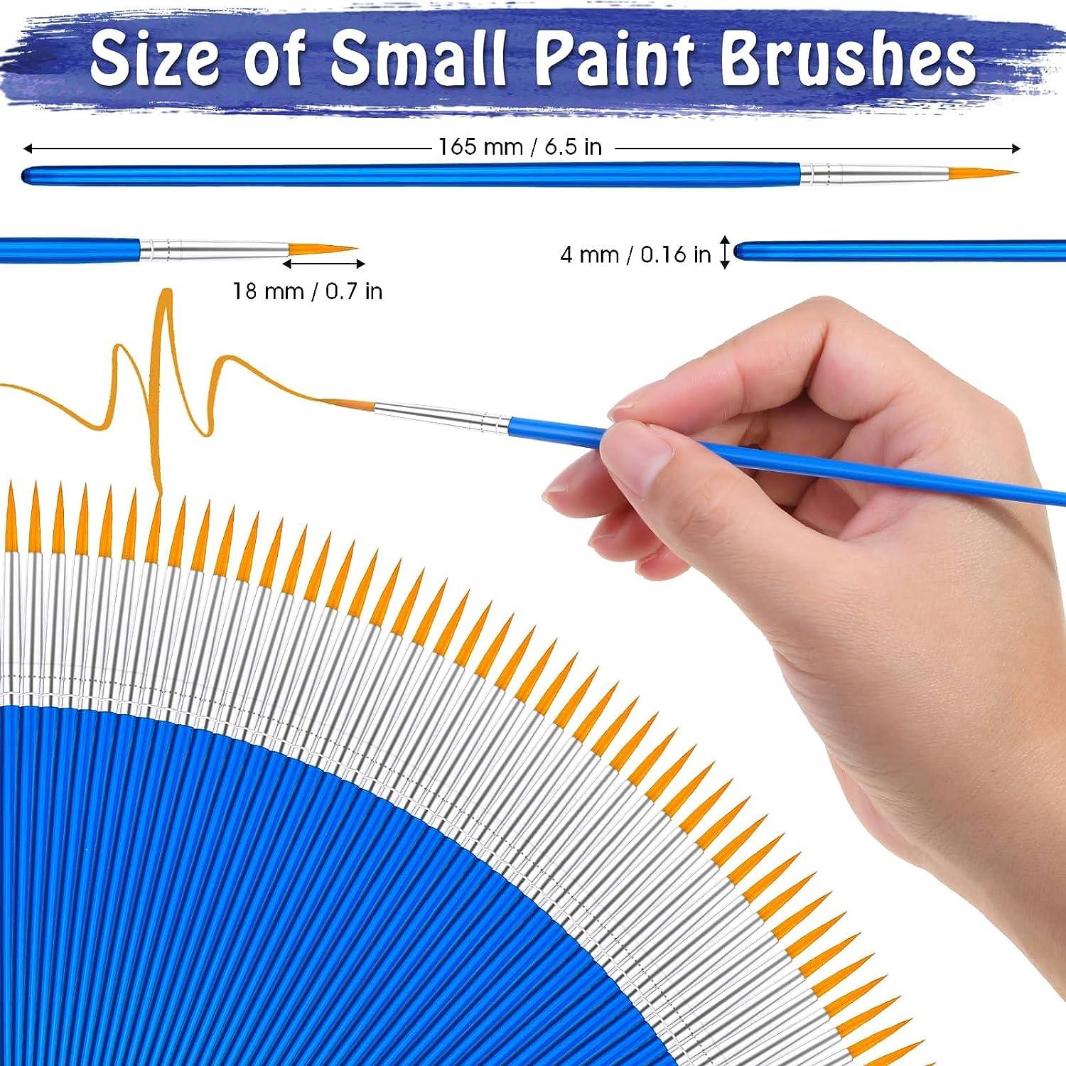 100Pcs Small Paint Brushes Bulk, Anezus Flat Top Acrylic Classroom Brush  for Kids Mini Paint Brushes for Touch Up Crafts Detail Painting
