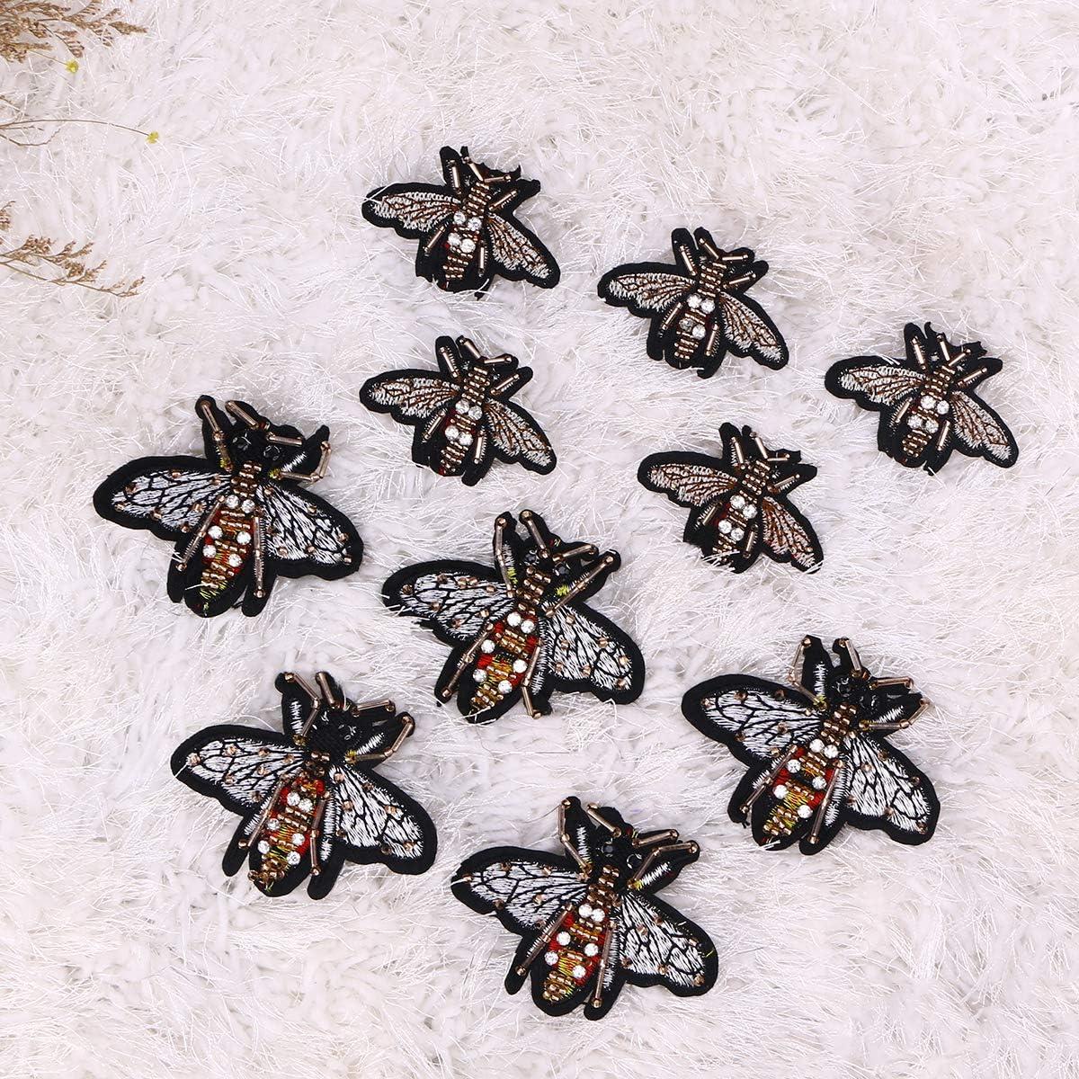4 X Small Bee Clothing Patches, Bee Iron on Patches, Bee Fabric