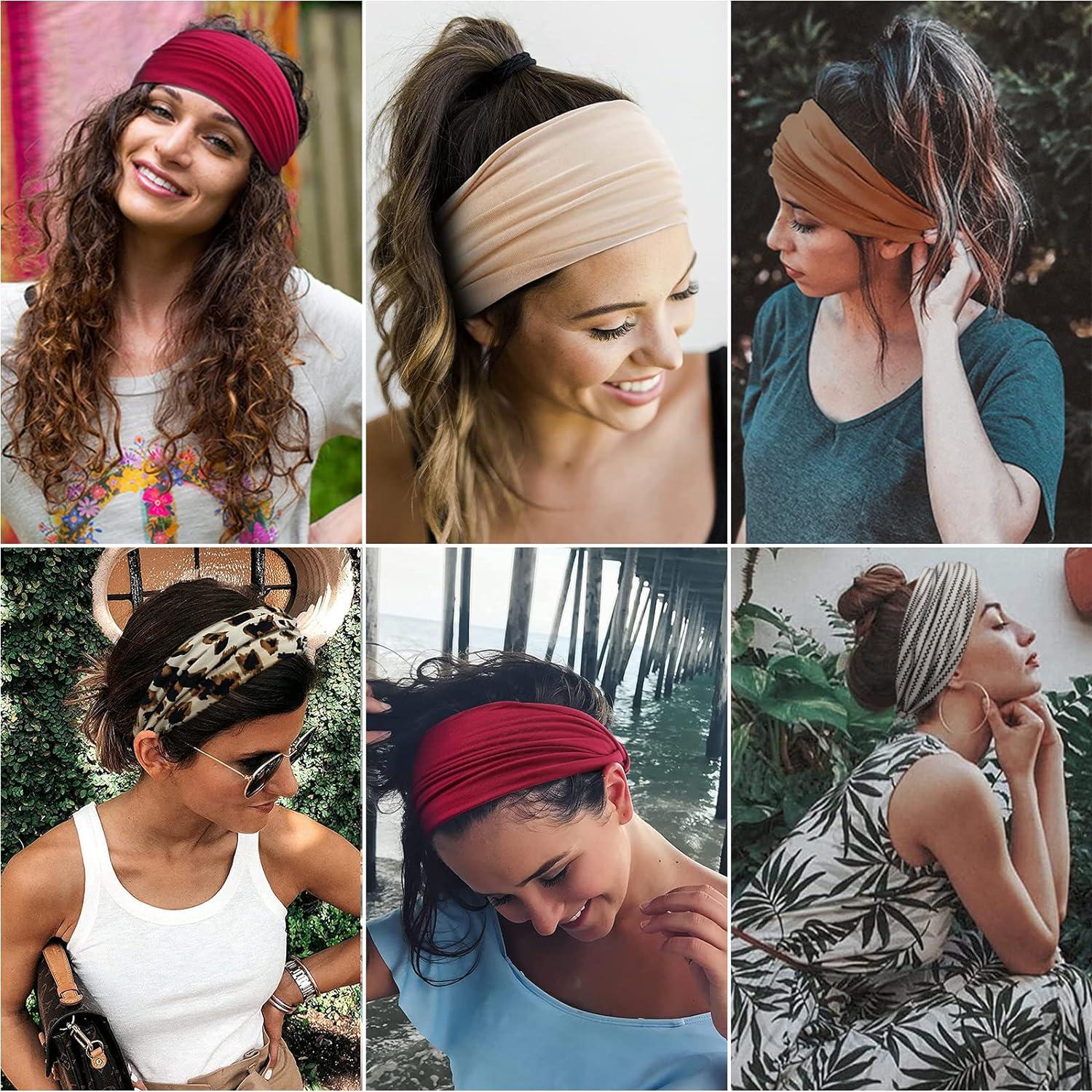 Women's Ladies Turban Headbands Yoga Hair Bands Boho Sports Bandana  Headband UK