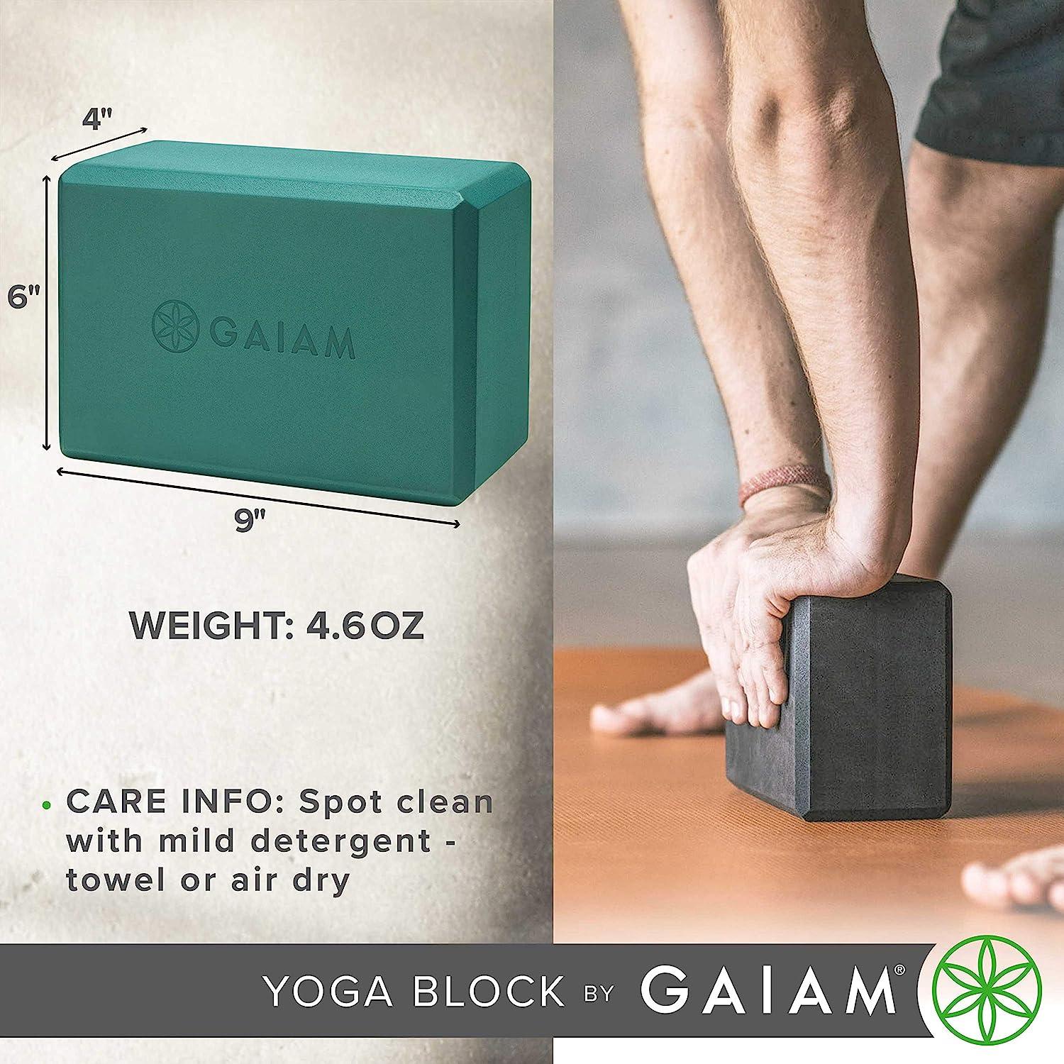 Gaiam Yoga Block - Supportive Latex-Free EVA Foam Soft Non-Slip Surface for  Yoga, Pilates, Meditation Tri-Color Teal Tonal