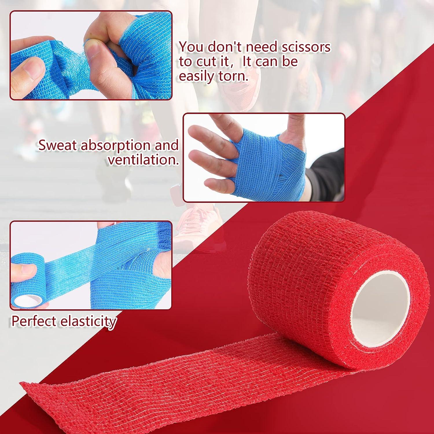 15 Pack 2 Inch x 5 Yards Self Adhesive Bandage Breathable Cohesive Bandage  Wrap Rolls Elastic Self-Adherent Tape for Stretch Athletic, Sports, Wrist