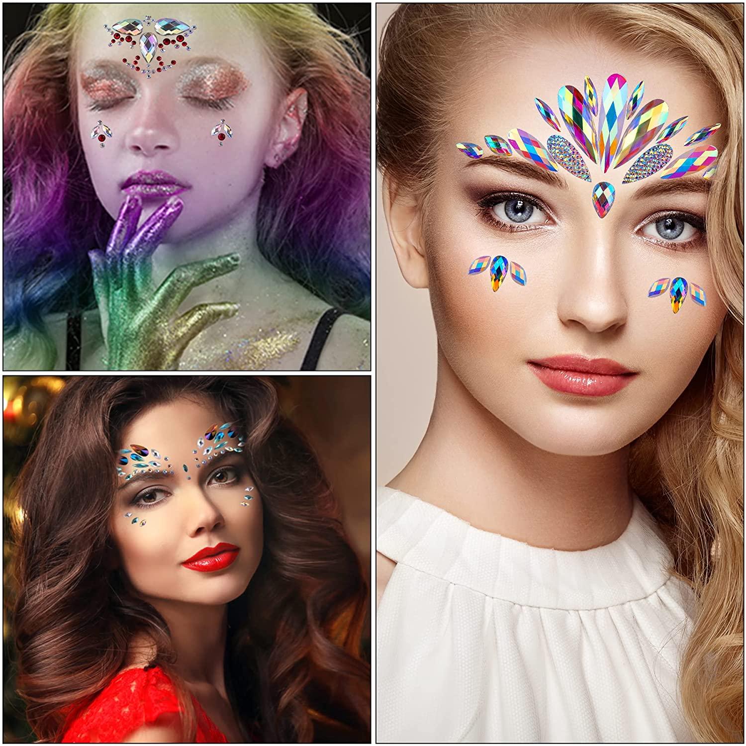 Festival Face Gems Adhesive Stick on Jewels Sticker Rave Party Body 
