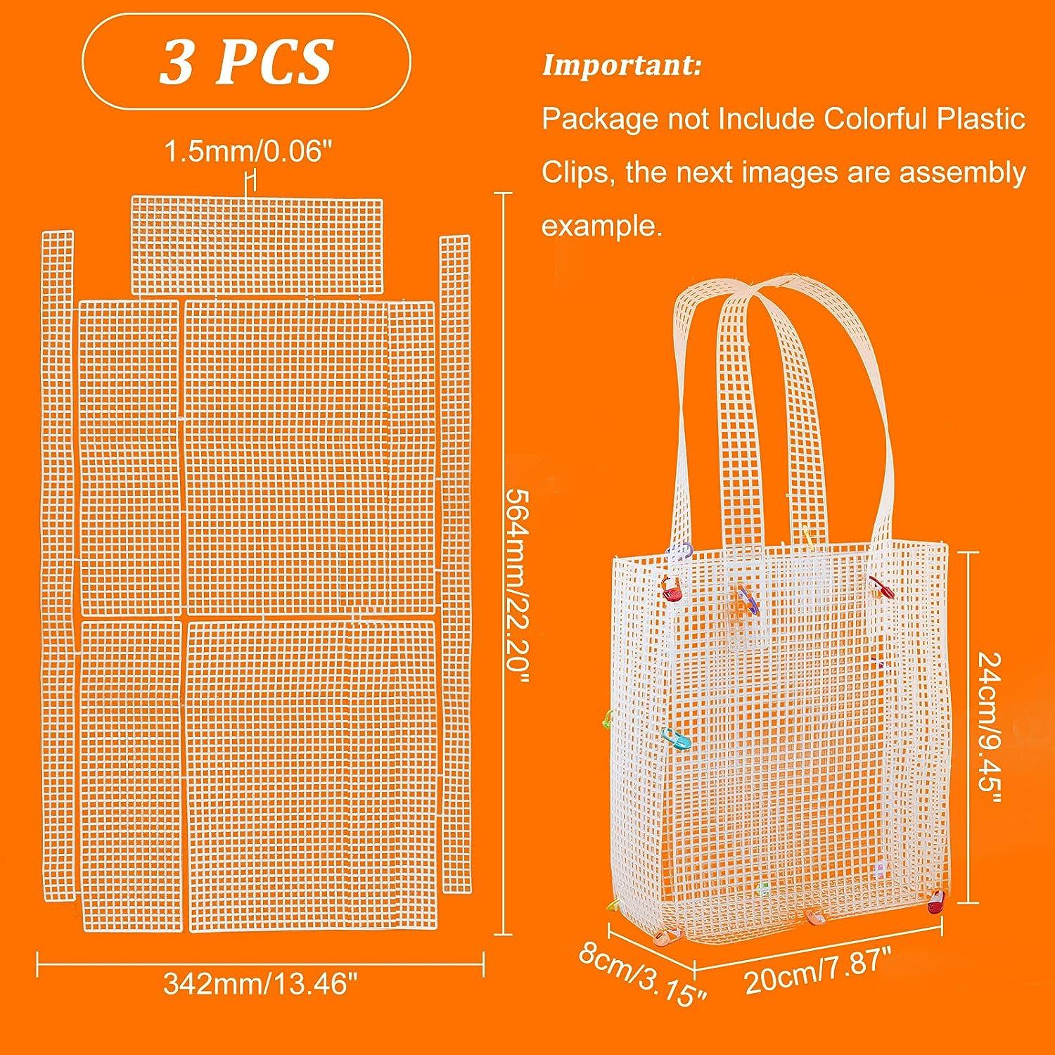 MAYCREATE® 3Pcs Mesh Clear Plastic Canvas Sheets with 100 Clips Crossbody  DIY Sewing Bag Form Cross Stitch Plastic Plate for DIY Crafts, Acrylic Yarn  Crafting Knit Crochet Projects : Amazon.in: Home &