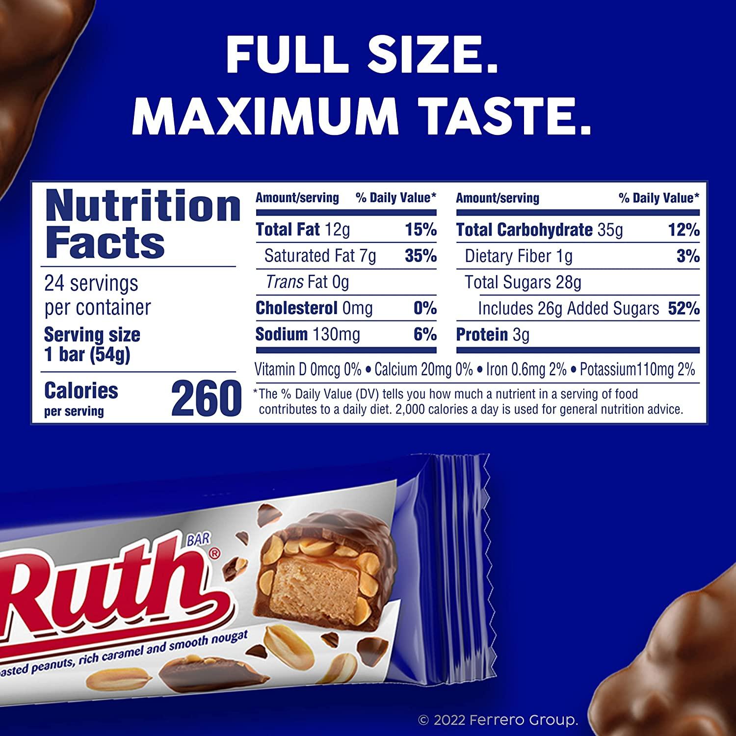 Baby Ruth Chocolatey, Peanut, Caramel and Nougat, Fun Size Candy Bars,  Easter Basket Stuffers, 19.8 oz - DroneUp Delivery