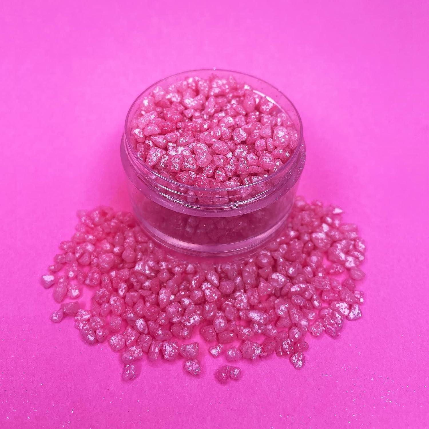 Edible Pink Glitter Coated Sugar Crystals 200g - Glimmer Pearl Sugar Nibs  for Baking - Sparkling Sugar Crystals for Cakes and Cupcakes Decoration -  Shimmer Shiny Coarse Sugar Pearls and Sprinkles