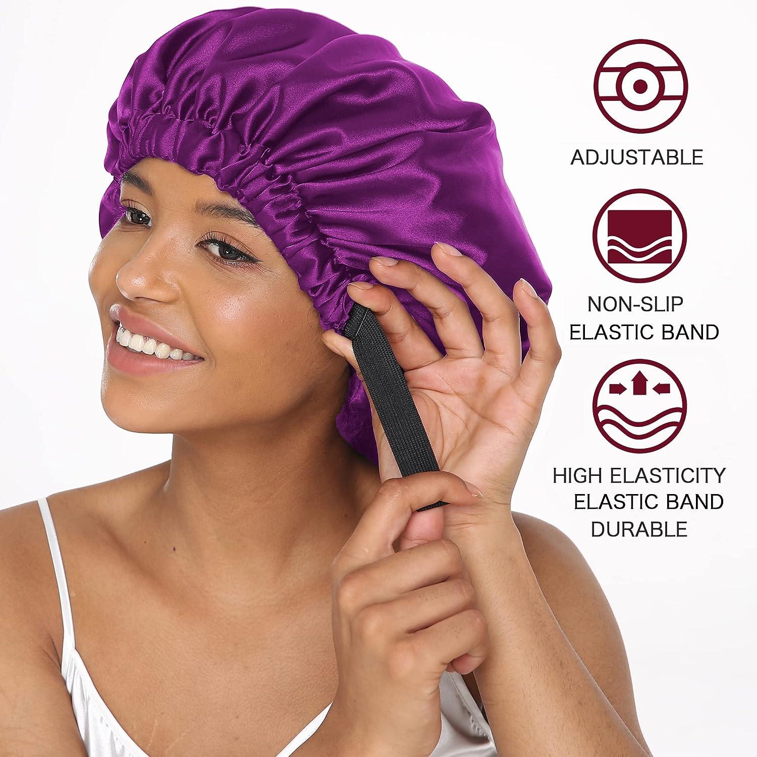  COMFYROLL Silk Satin Bonnet for Sleeping and Hair Protection -  Adjustable, Double Layered Satin Cap for Women Curly Natural Hair : Beauty  & Personal Care