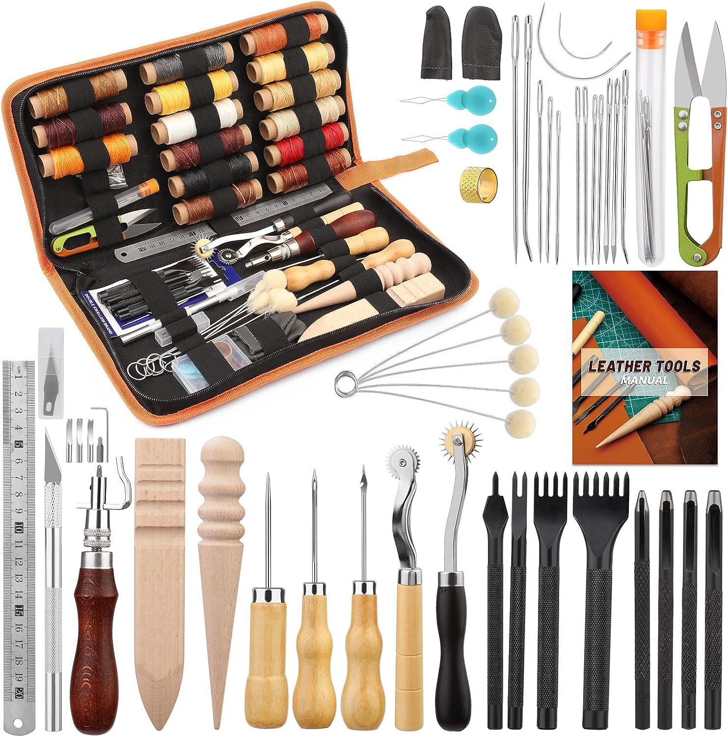 Professional Leather Craft Tools Kit DIY Leathercraft Sewing Accessories  Tool