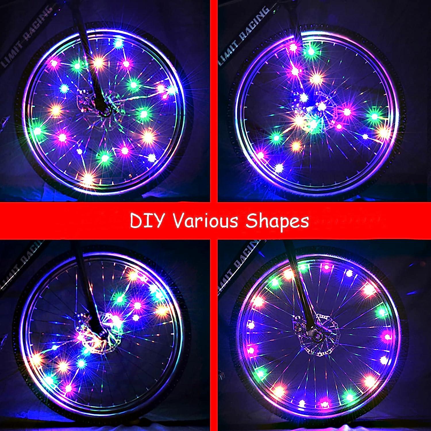 Coohchch 2 Tire Pack Bike Lights LED Bicycle Wheel Light Decoration Accessories 2023 Newest Wire Rope Light Waterproof for Ultimate Safety Spoke Lights for Kid,Teens,Adults Coloful