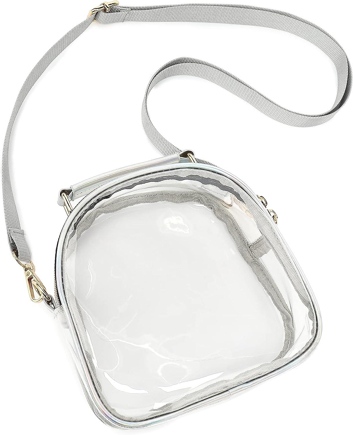Amazon.com: Ayieyill Clear Bags for Women Fashion with Zipper,Clear Bag  Stadium Approved Cute Clear Stadium Bags for Women Crossbody (Black) :  Sports & Outdoors