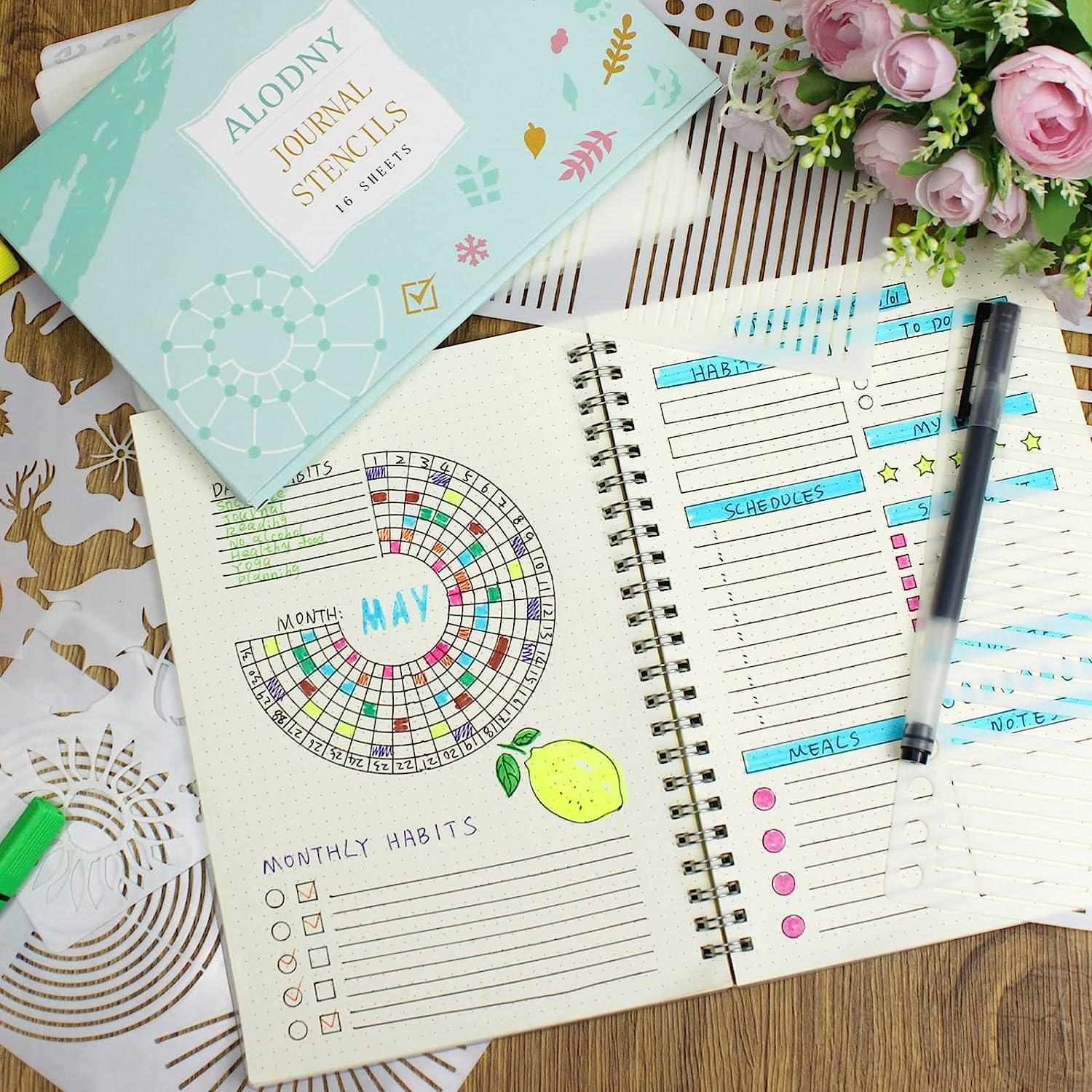 Ultimate Productivity Journal Supplies Kit - 31 Piece Set, Custom-Designed  Supplies for Bullet Dotted Journals, Includes Stickers, Stencils, Washi