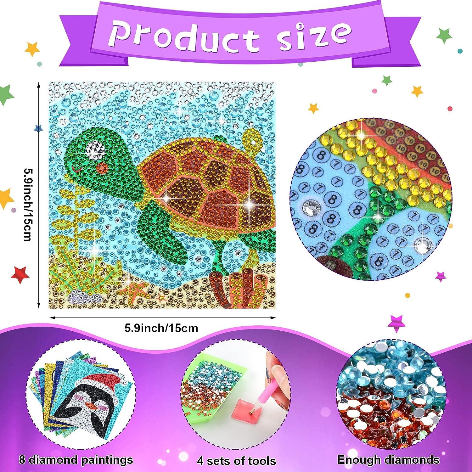 8 Pieces 5D Diamond Painting Kits for Kids Diamond Art Kits Animal