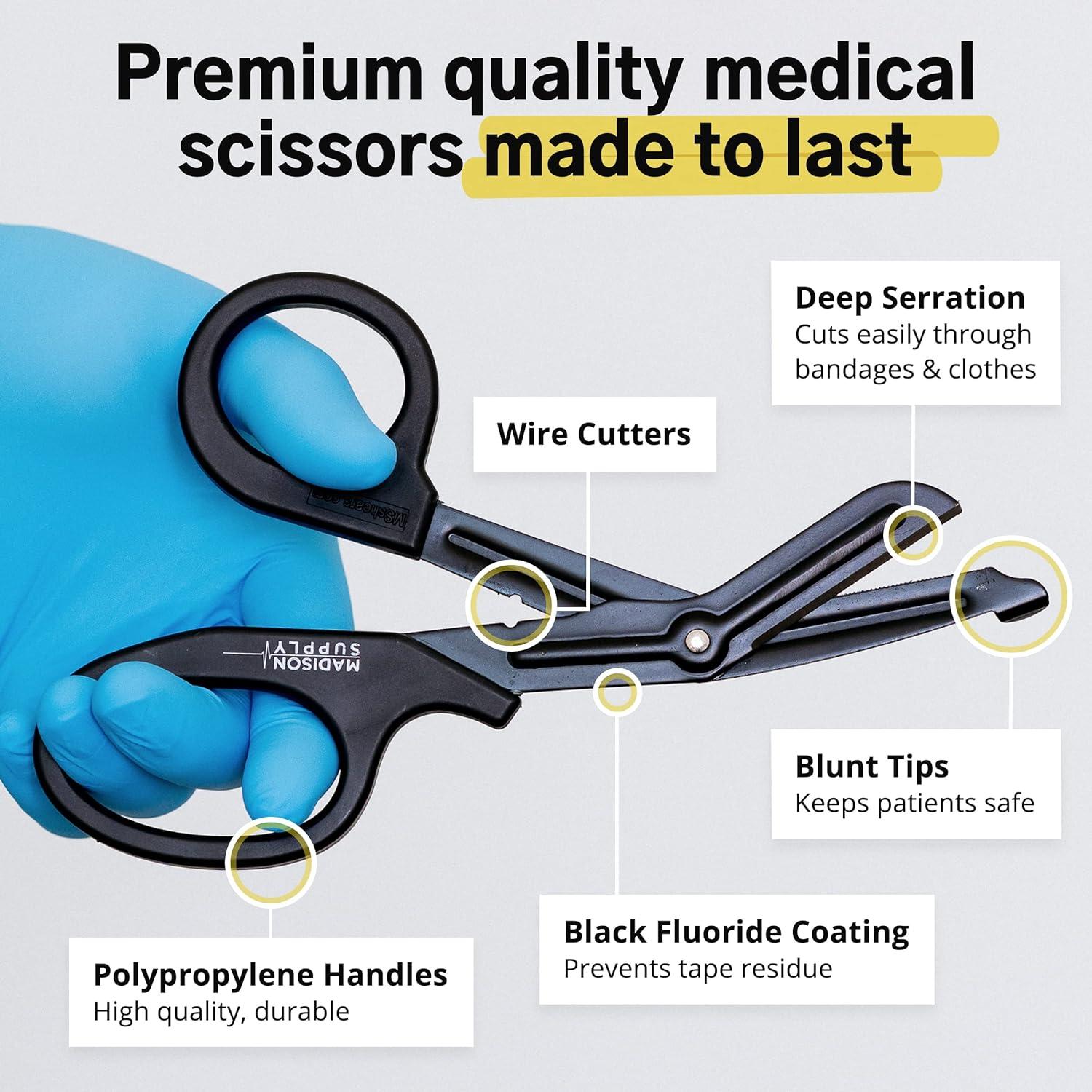 Trauma Shears - RISEMART Medical Scissors , 7.5 Fluoride Coated Non-stick  Blades Stainless Steel Bandage scissors for Doctor, Nurses, Nursing