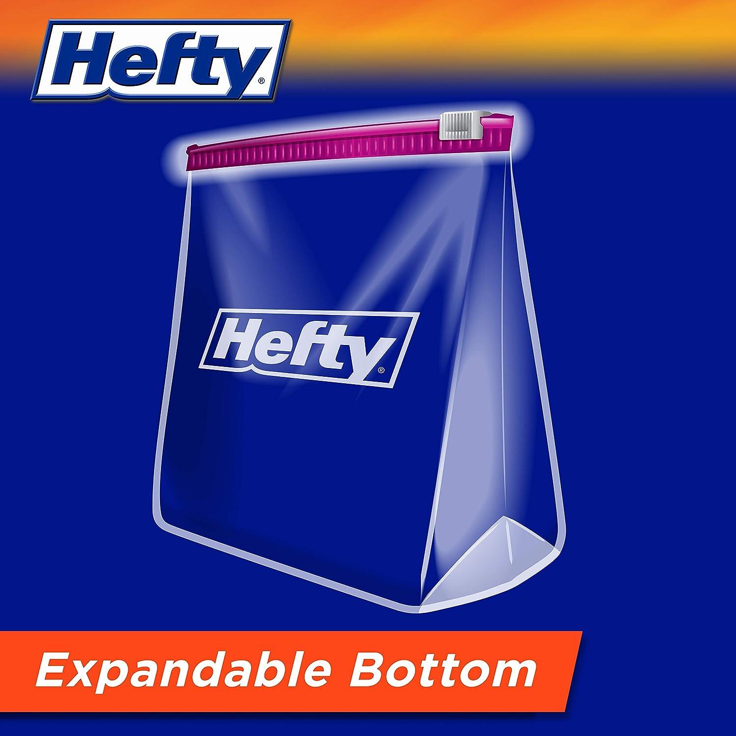 Hefty 1 Qt. Slider Freezer Bag Stand and Fill Expandable Bottom