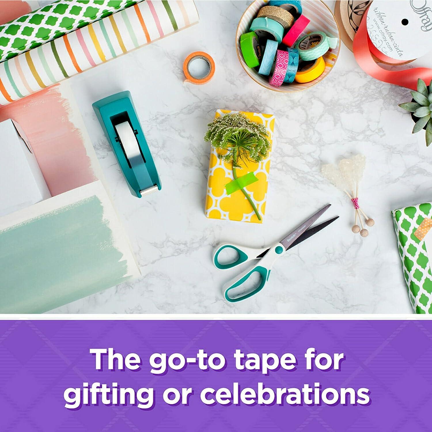  Scotch Gift Wrap Tape, 6 Rolls, The Go-To Tape for the  Holidays, 3/4 x 650 Inches, Dispensered (615-GW) : Office Products