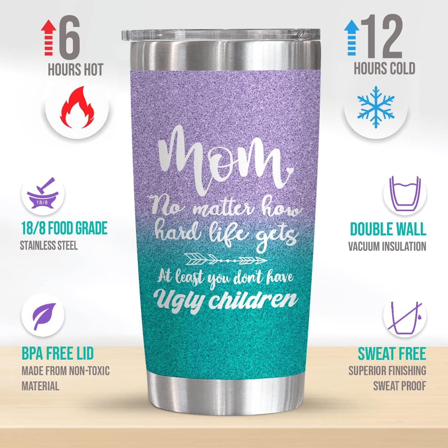 Gifts for Mom - Mom Birthday Gifts from Daughter, Son, Kids - Mothers Day  Christmas Gift Idea for Mommy, New Mom, Wife, Women, Her - 20oz Mom Tumbler  Cup 