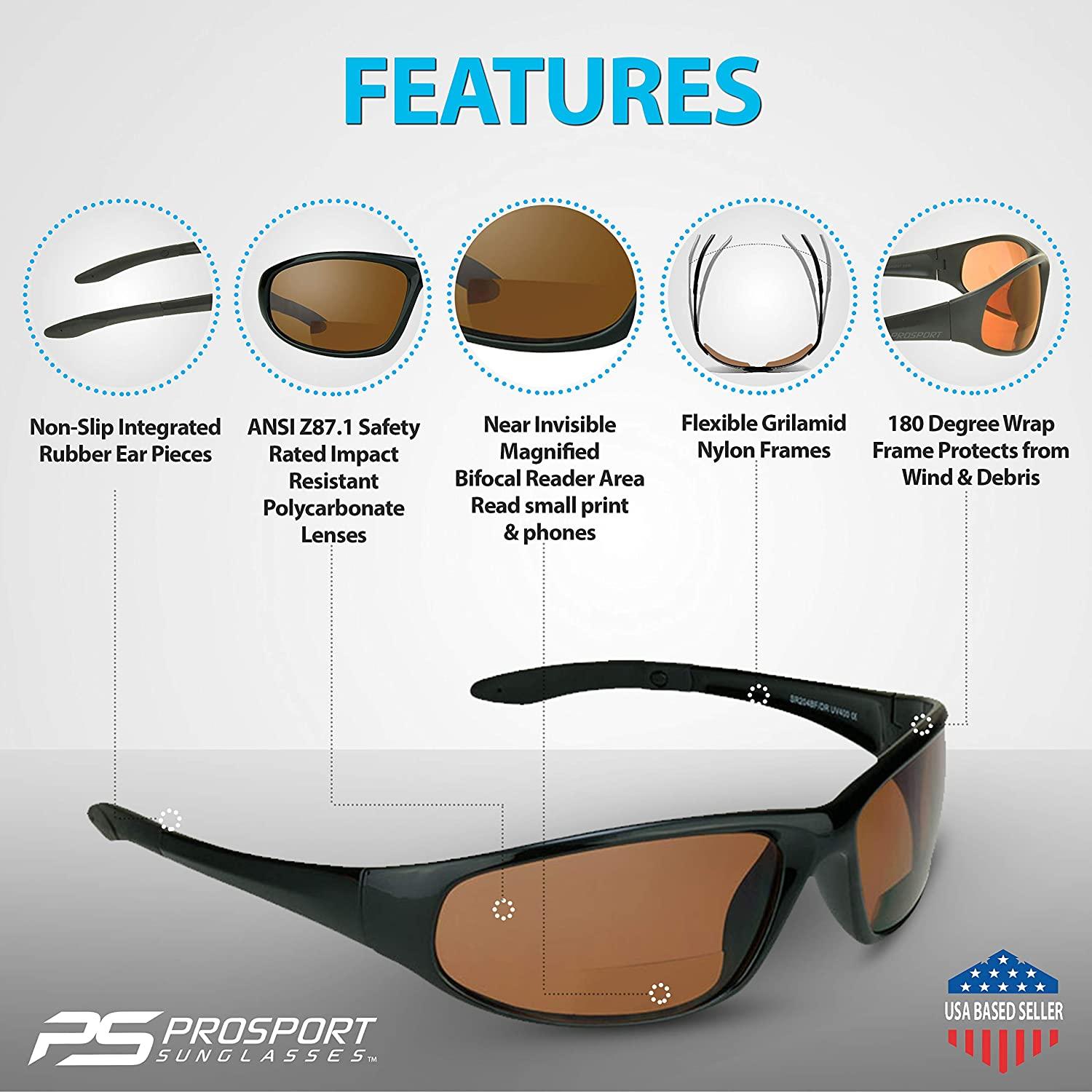 proSPORT Bifocal Sunglasses Safety for Men and Women. High