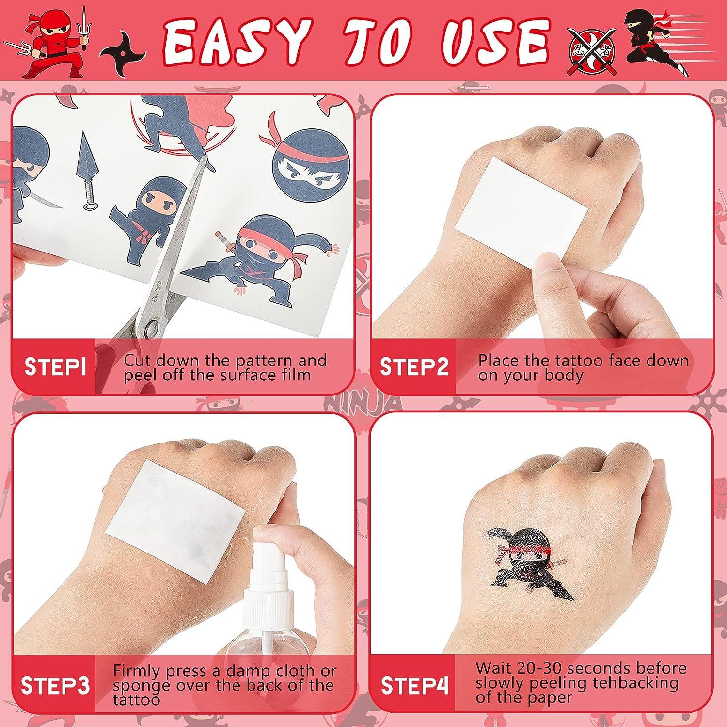 Original Ninja Tattoo Stickers Ninjagoing Action Figure Cartoon Children's  Temporary Tattoos 1pcs Kids Boys Girls Birthday