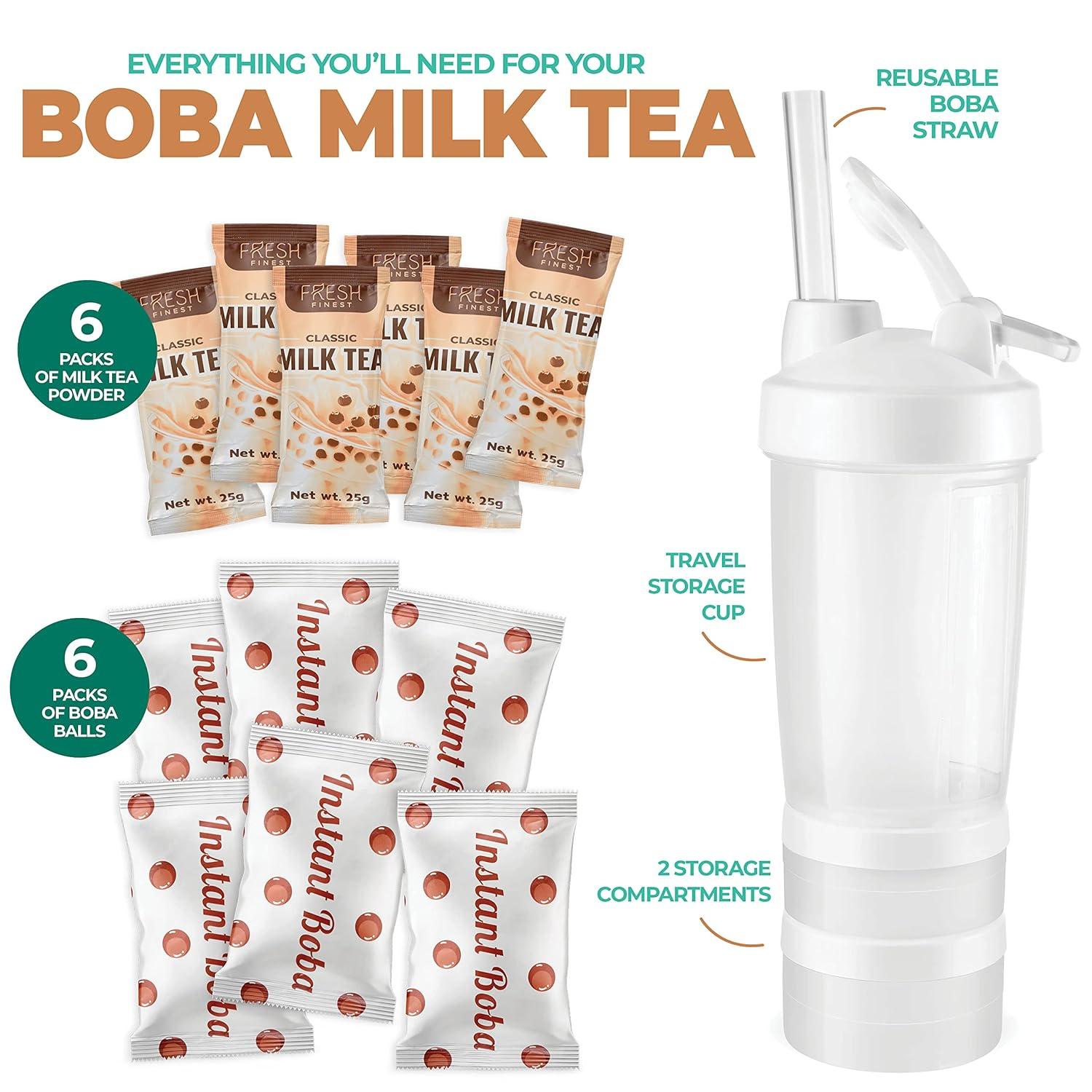 Reusable Boba Bottle, Built-in Bubble Tea Straw