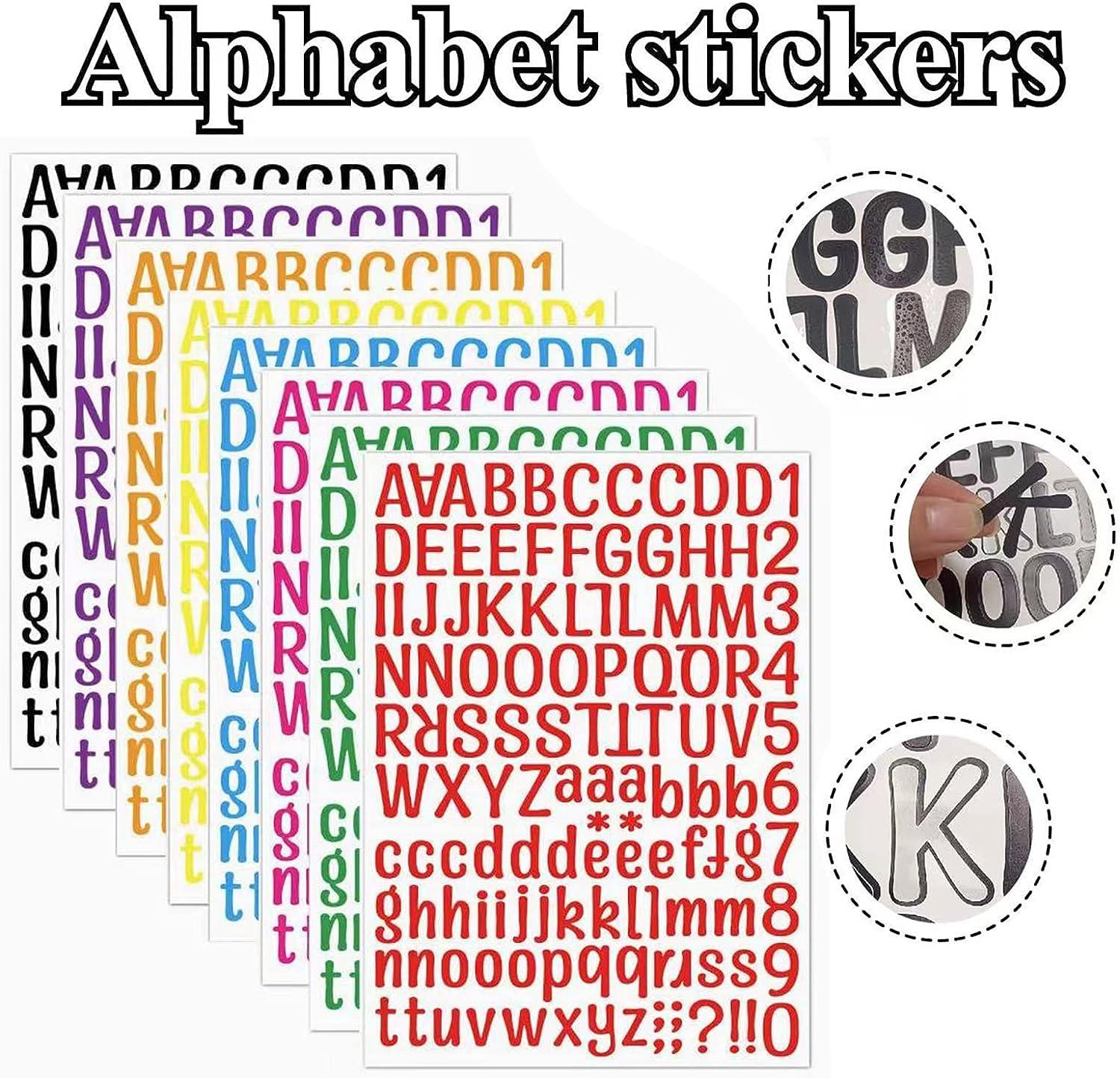 8 Sheets Letter Stickers 1008 Alphabet Stickers 1 inch Vinyl Self-Adhesive Sticker  Letters Black Alphabets ABC Stickers for DIY Mailbox House Numbers  Scrapbooking Embellishments & Decorations A4 Sticker