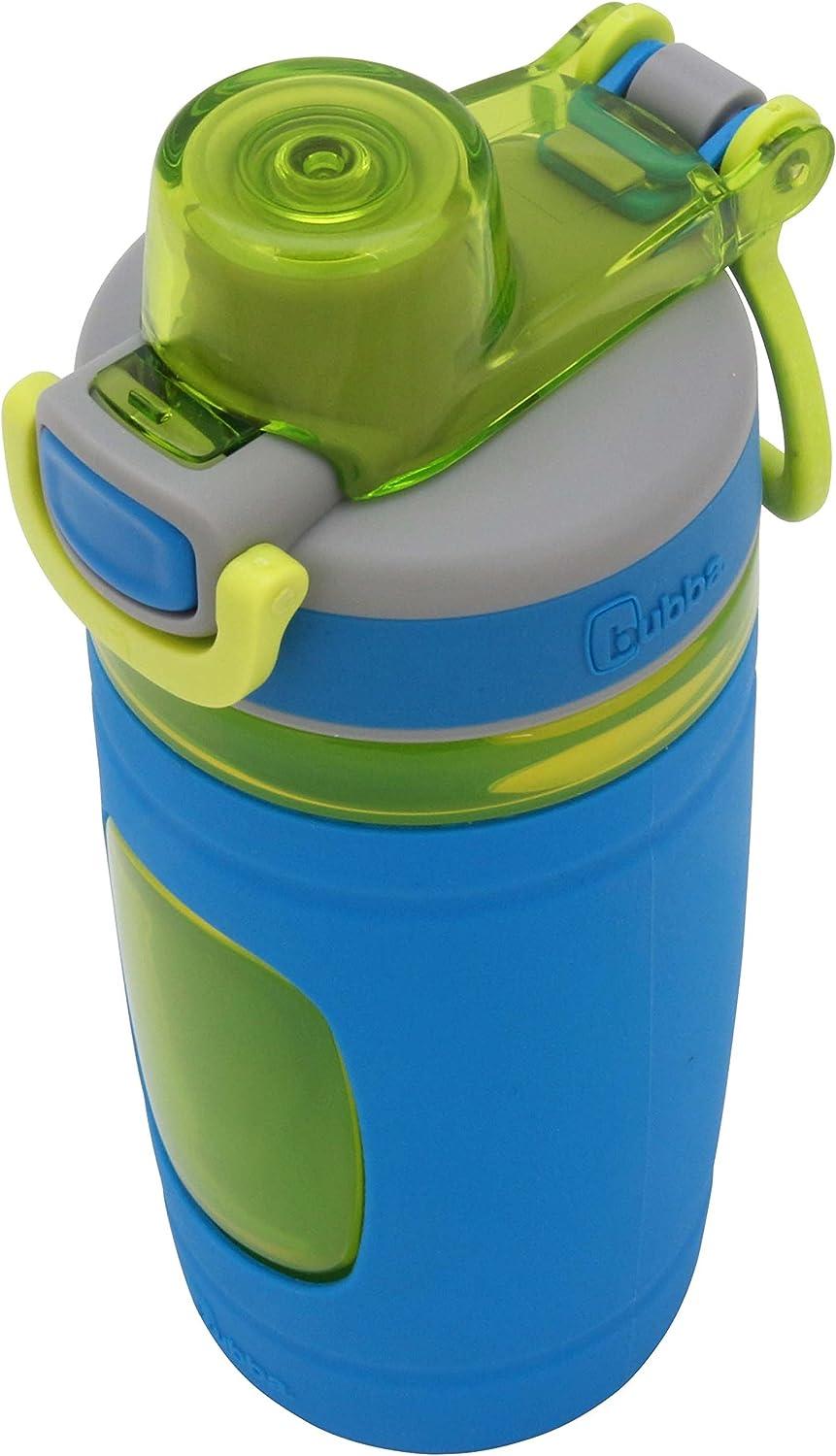 Bubba Flo Kids' Plastic Water Bottle with Pour Spout Lid, Green, 473-mL