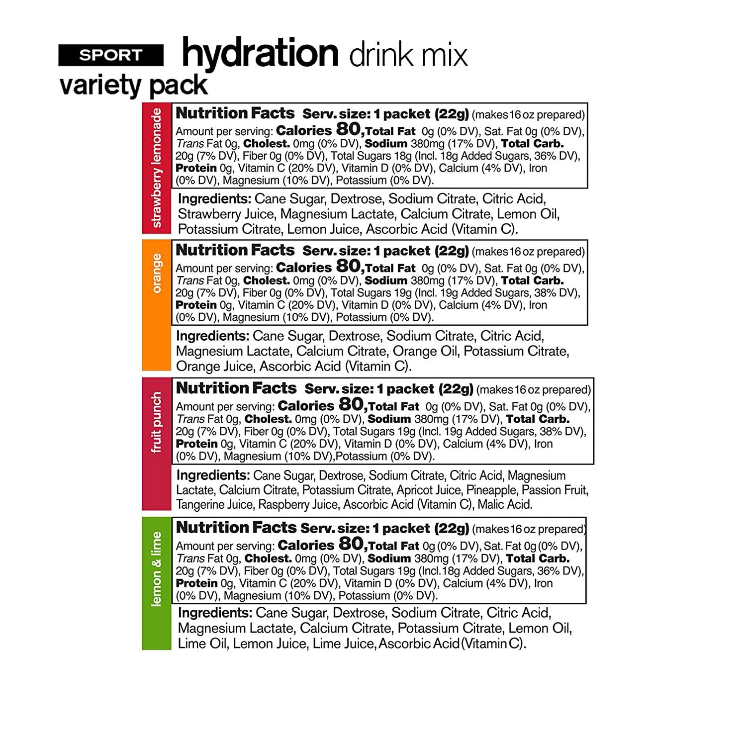 SKRATCH LABS Hydration Packets Hydration Drink Mix, Variety Pack (20 Single  Serving Packets) - Electrolyte Powder Developed