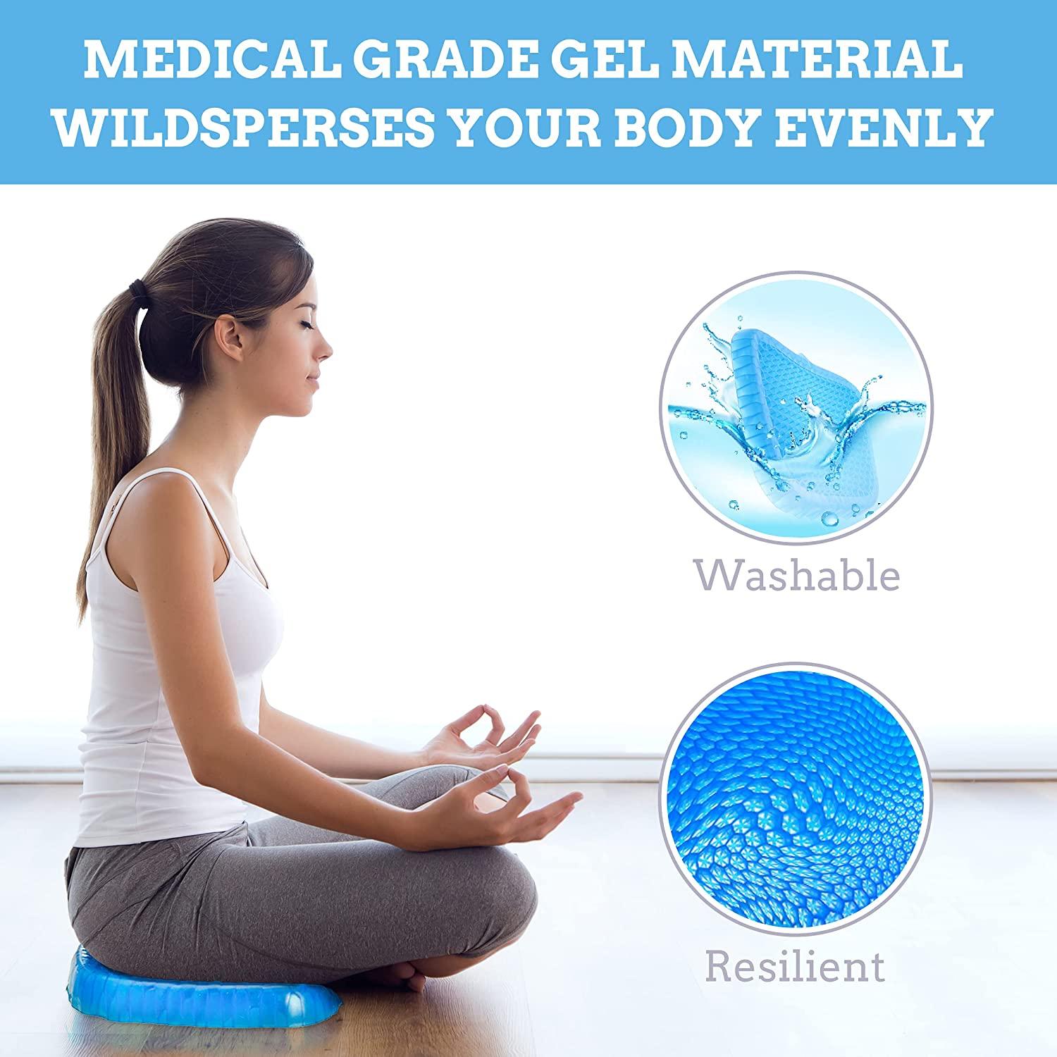 Gel Seat Cushion for Long Sitting Soft Breathable Gel Chair Cushion for Hip  Pain