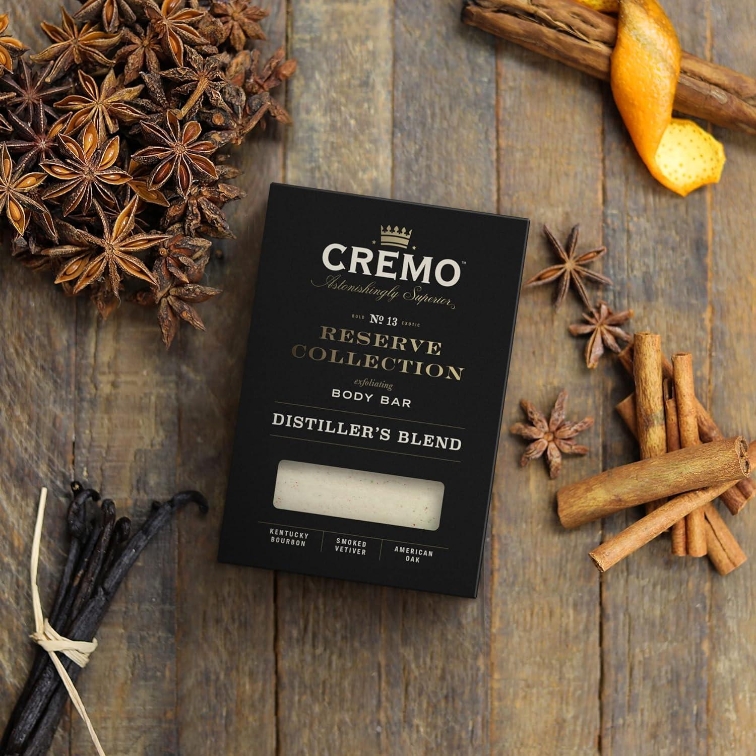 Cremo Exfoliating Body Bars Distiller's Blend (Reserve Collection) - A Combination of Lava Rock and Oat Kernel Gently Polishes While Shea Butter