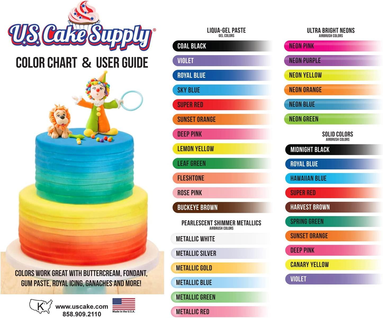 U.S. Cake Supply - Complete Cake Decorating Airbrush Kit with A Full Selection of 24 Vivid Airbrush Food Colors - Decorate Cakes, Cupcakes, Cookies