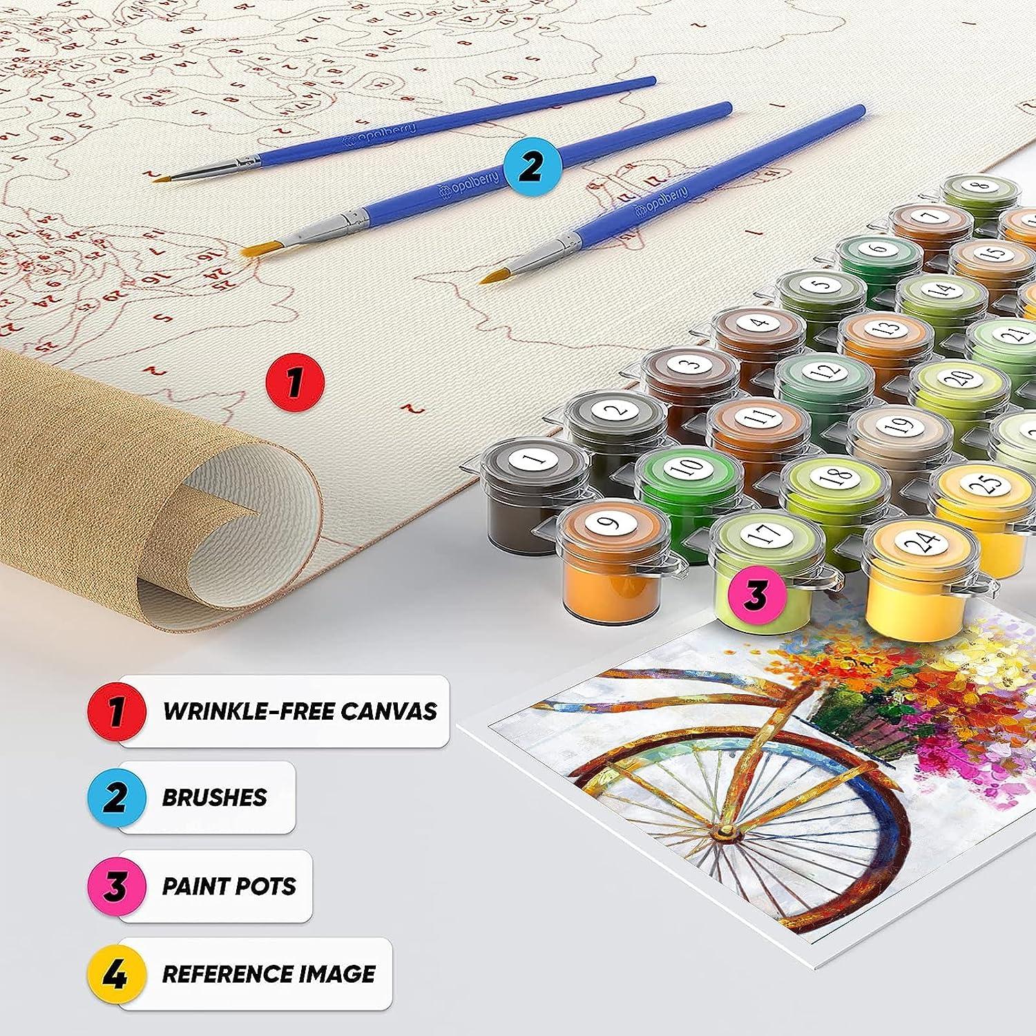 Paint by Numbers for Adults and Kids Beginner,Bicycle Floral Paint
