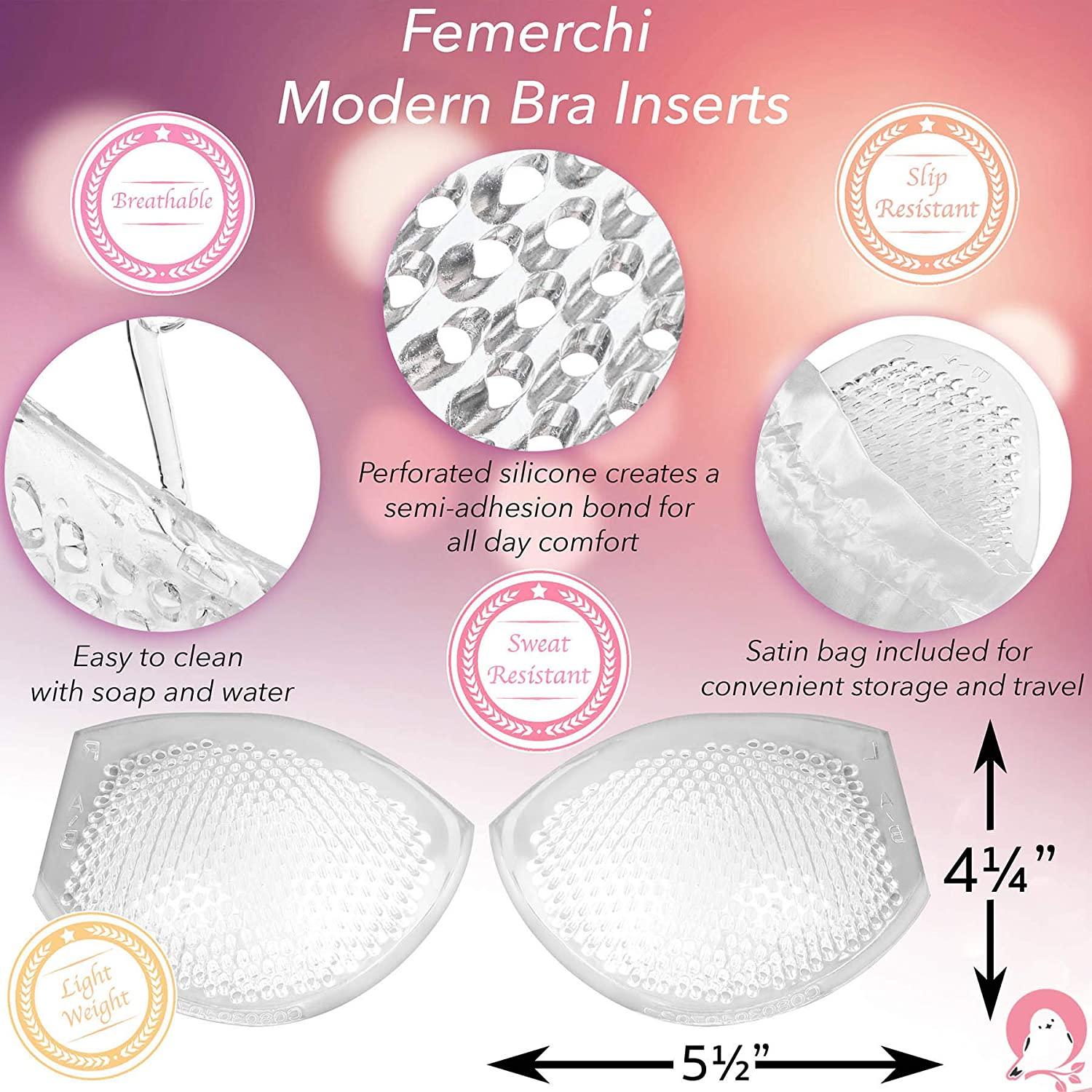 Femagique Silicone Soft Gel Bra Inserts Push Up Breast Cups Enhancers Large