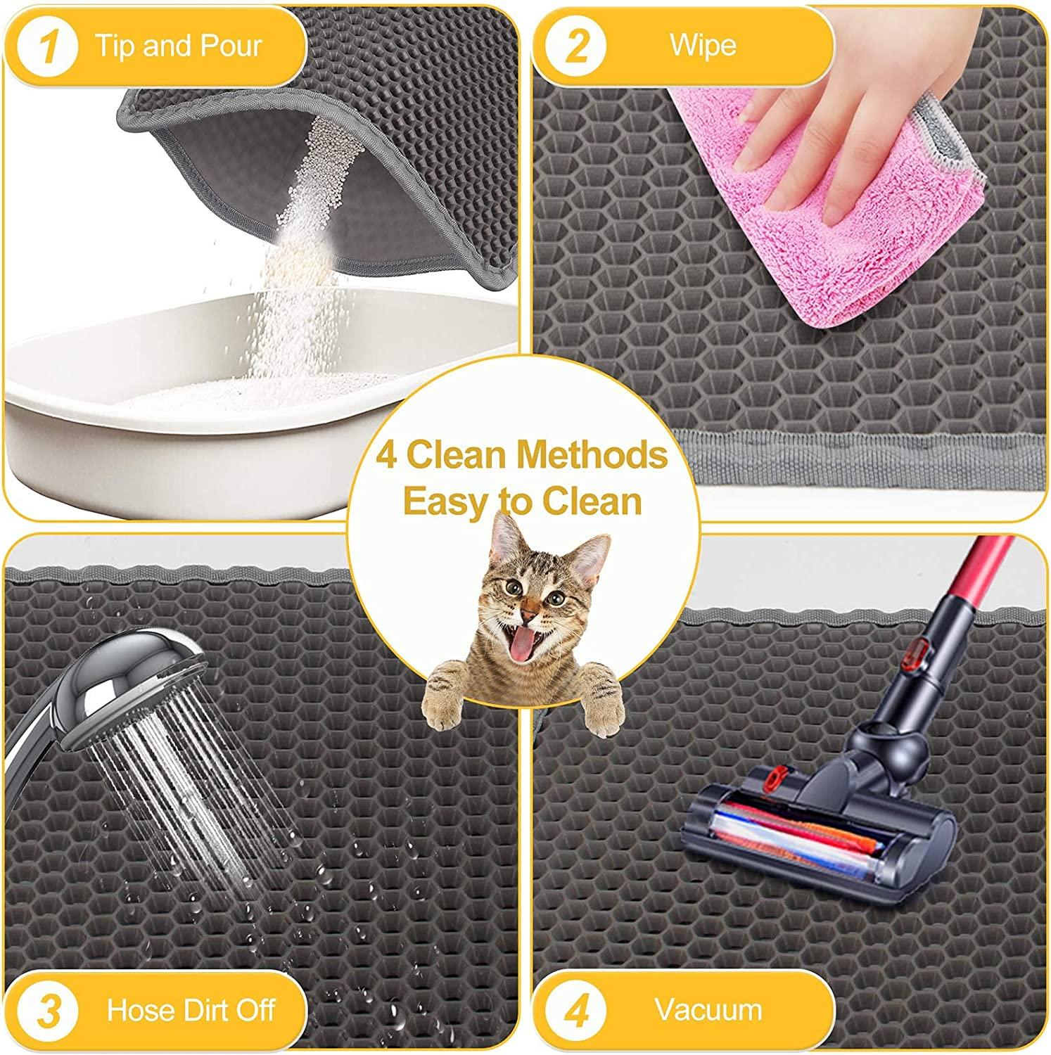 Kitty Cat Litter Mat Anti-Tracking Mat Honeycomb Double Layer Easy