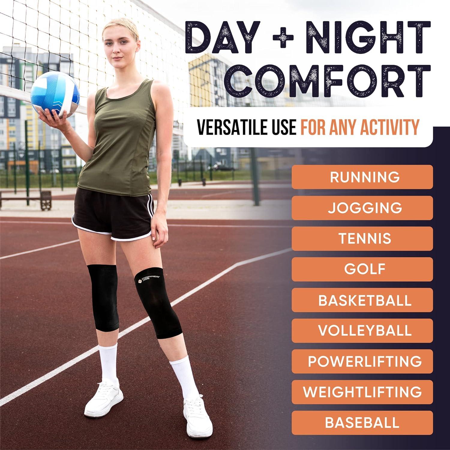 Copper Joe Full Leg Compression Sleeve - Support for Knee, Thigh, Calf,  Arthritis, Running and Basketball. For Men & Women : : Sports 