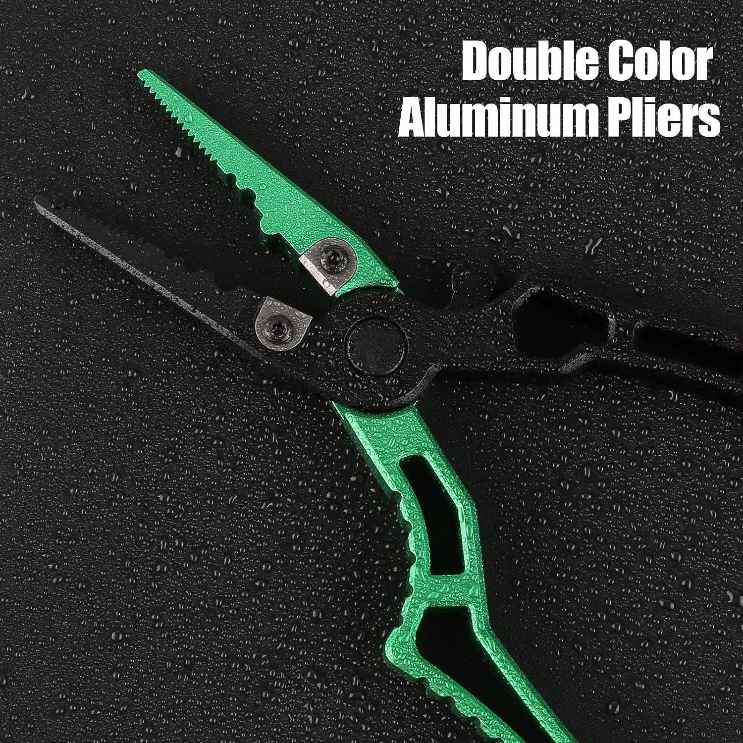 mouhike Fishing Pliers Long Nose Stainless Steel Fish Hook Remover Braid  Cutters Split Ring Pliers with Lanyard Fish Holder Ice Fly Fishing Gear for  Freshwater Saltwater Fishermen Gift B1-green Pliers Only