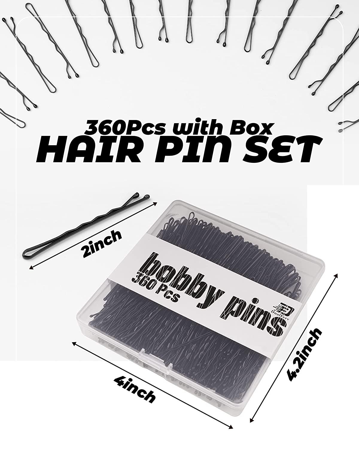 Swpeet 360 Pieces 2 Styles Hair Pins Kit, Including 216Pcs Bobby Pins and  144Pcs U Hair Pins Hair Clips with Storage Box for Girls and Women