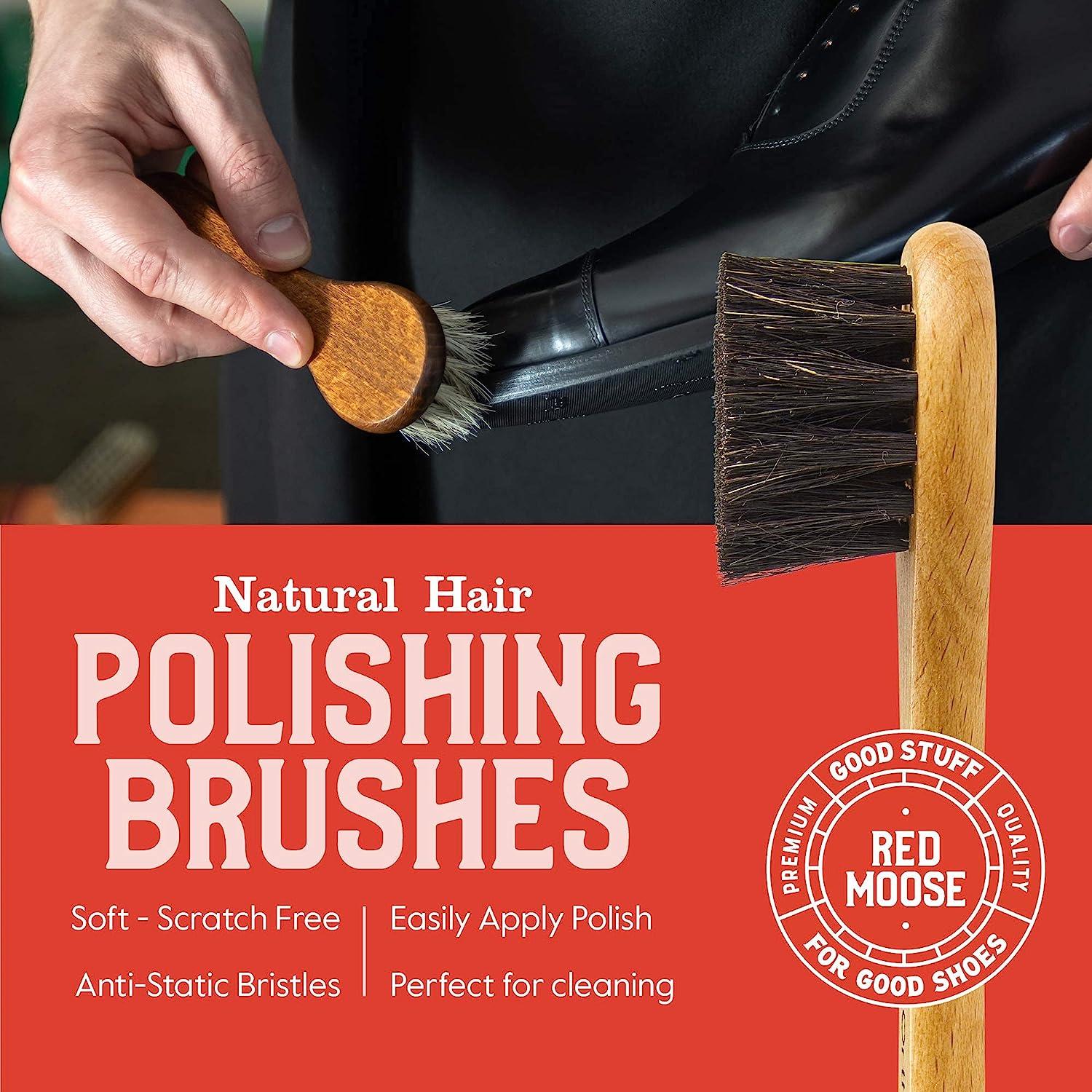 100% Genuine Horse Hair Shoe or Boot Brush - 2 Pack
