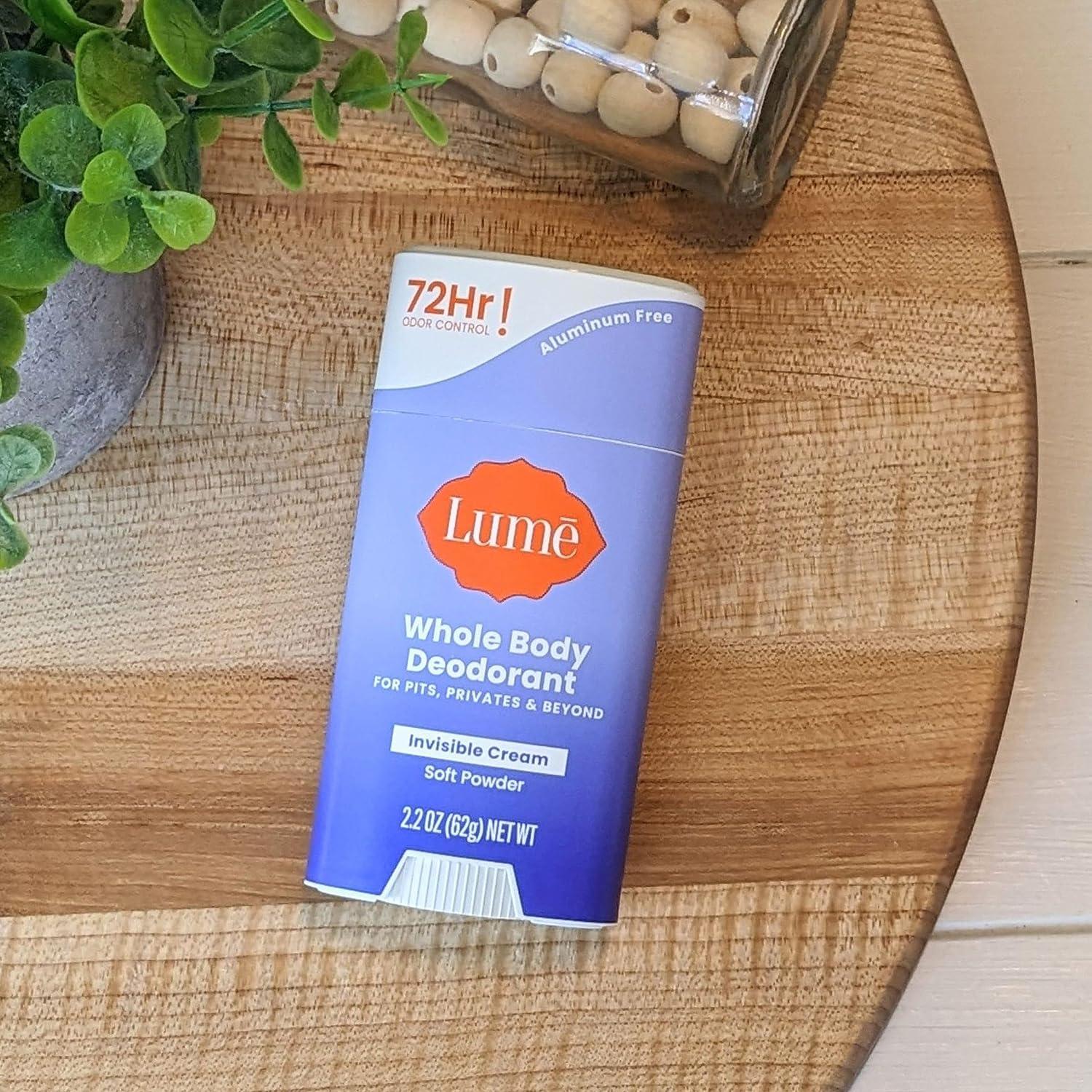 Lume Whole Body Deodorant Invisible Cream, Clean Tangerine - 2.2 oz