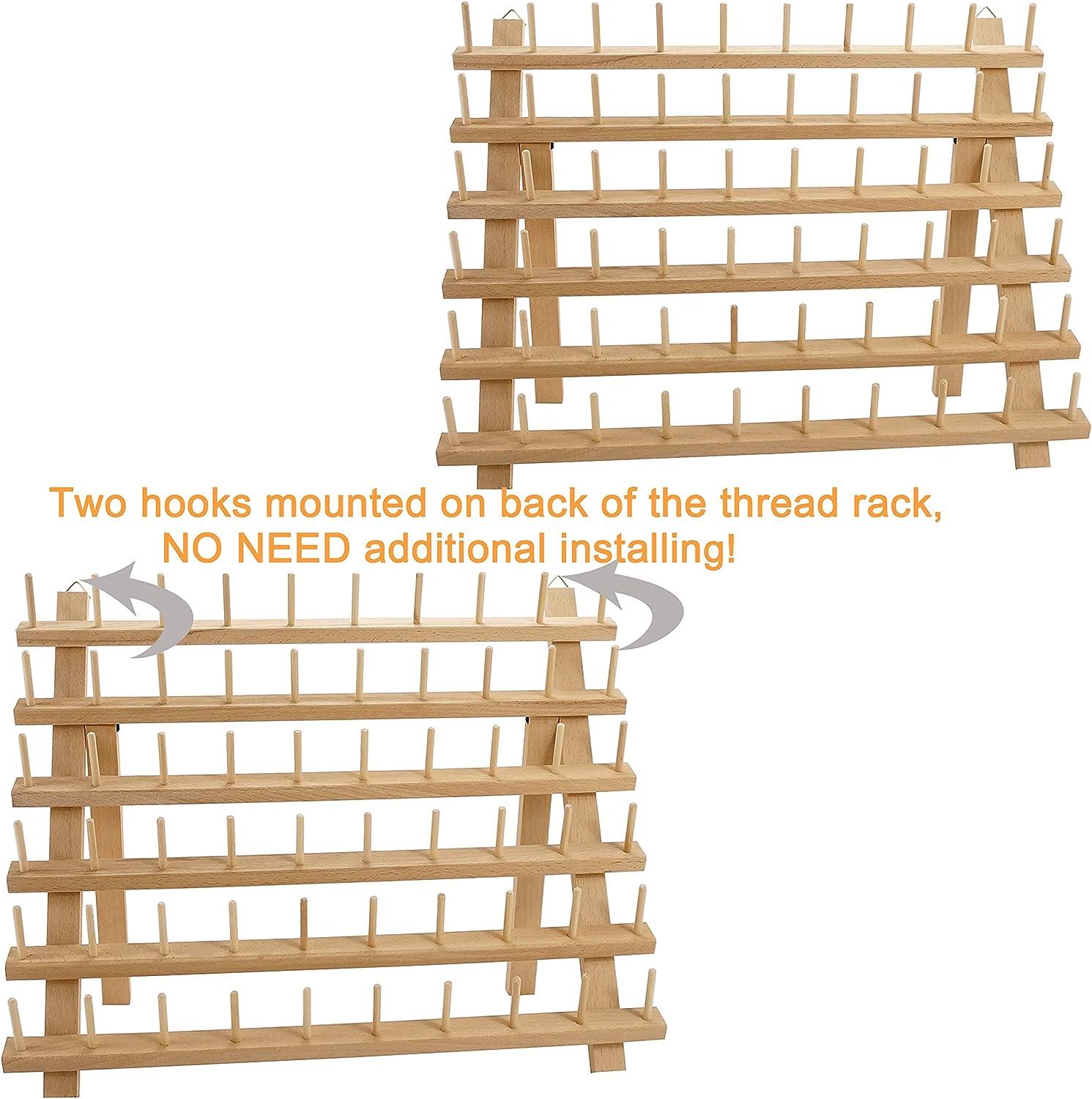 60 Spools Wooden Thread Rack/thread Holder Organizer With Hanging