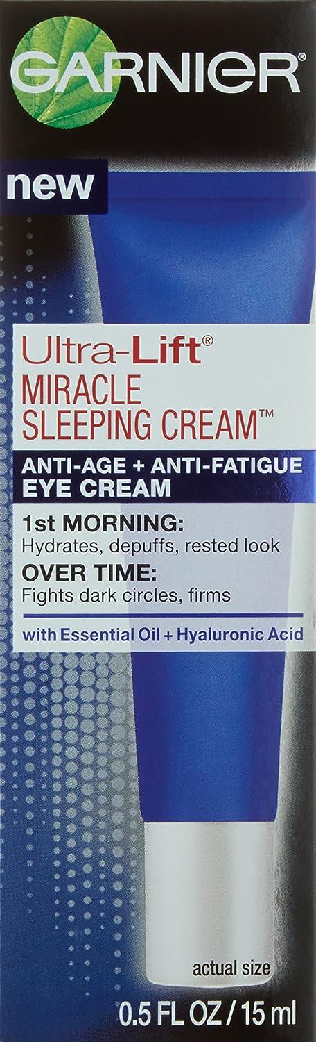 Garnier Ultra-Lift Miracle Sleeping Cream Anti-Age + Anti-Fatigue Eye Cream  0.50 oz