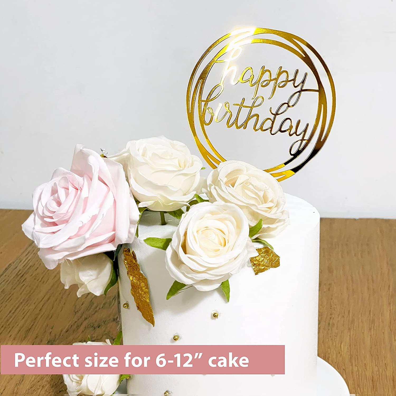 8 Pcs Acrylic Glitter Gold Cake Topper Acrylic Cake Toppers Happy Birthday  Cake
