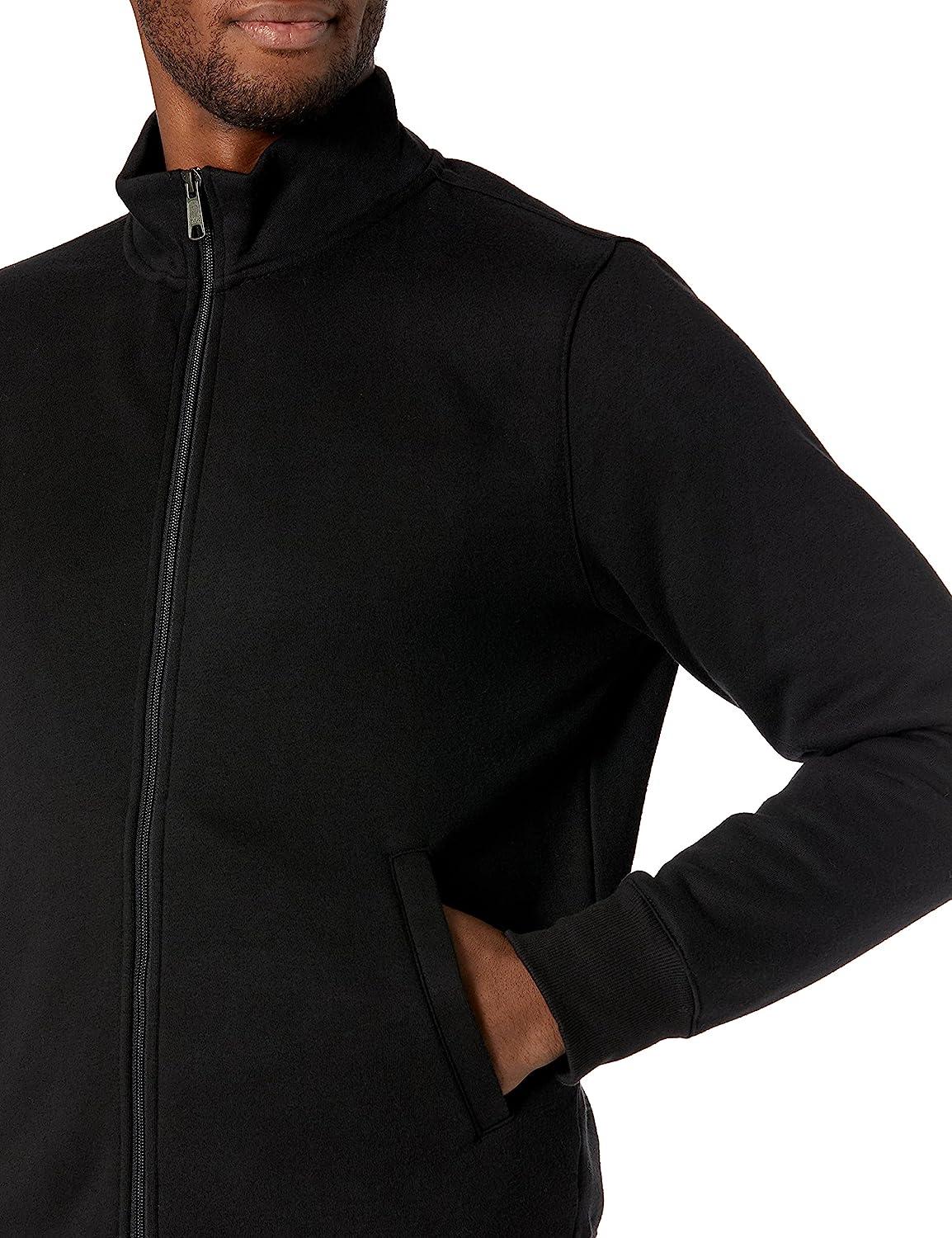 Essentials Men's Full-Zip Fleece Mock Neck Sweatshirt
