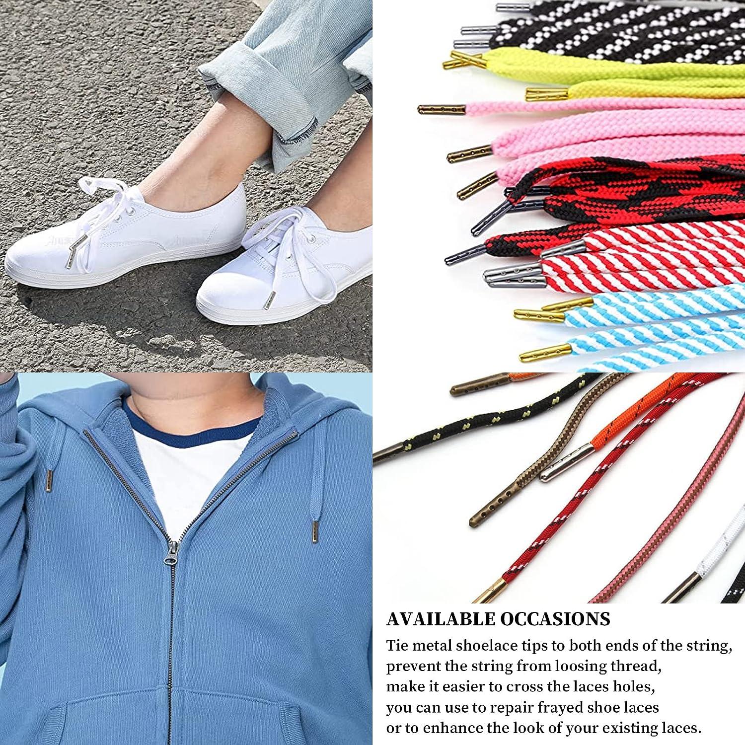 Metal Shoe Aglets, Replacement Aglets , Metal Cord Ends, DIY Shoelace Tips  Replacements Choice of 4 Colors 