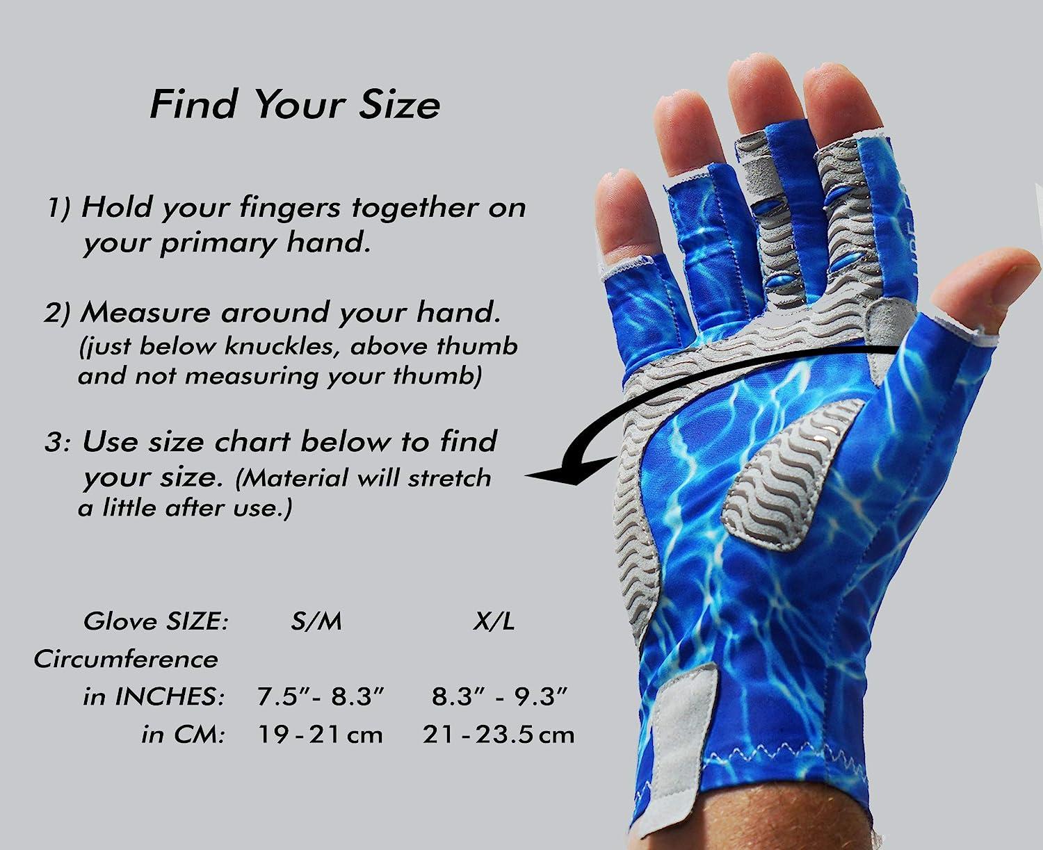 Fishoholic Fingerless Fishing Gloves (2 Colors) UPF50+ w' Super Grip & Sun  Protection Glove for Men and Women Kayaking Paddling Biking Hiking or  Rowing (R) Fishaholic 1: GreyCamo L / XL