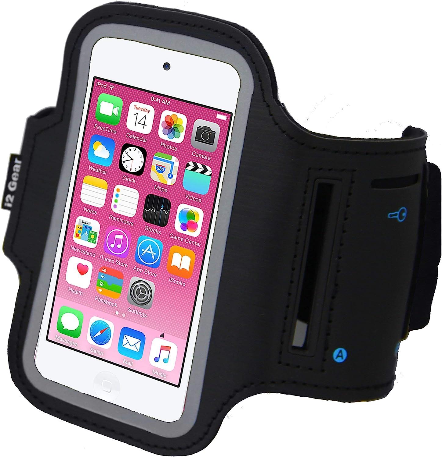 Ik was verrast legering cabine i2 Gear Running Exercise Armband for iPod Touch 7th, 6th and 5th Generation  MP3 Players and Phones with Reflective Border and Key Holder (Black)