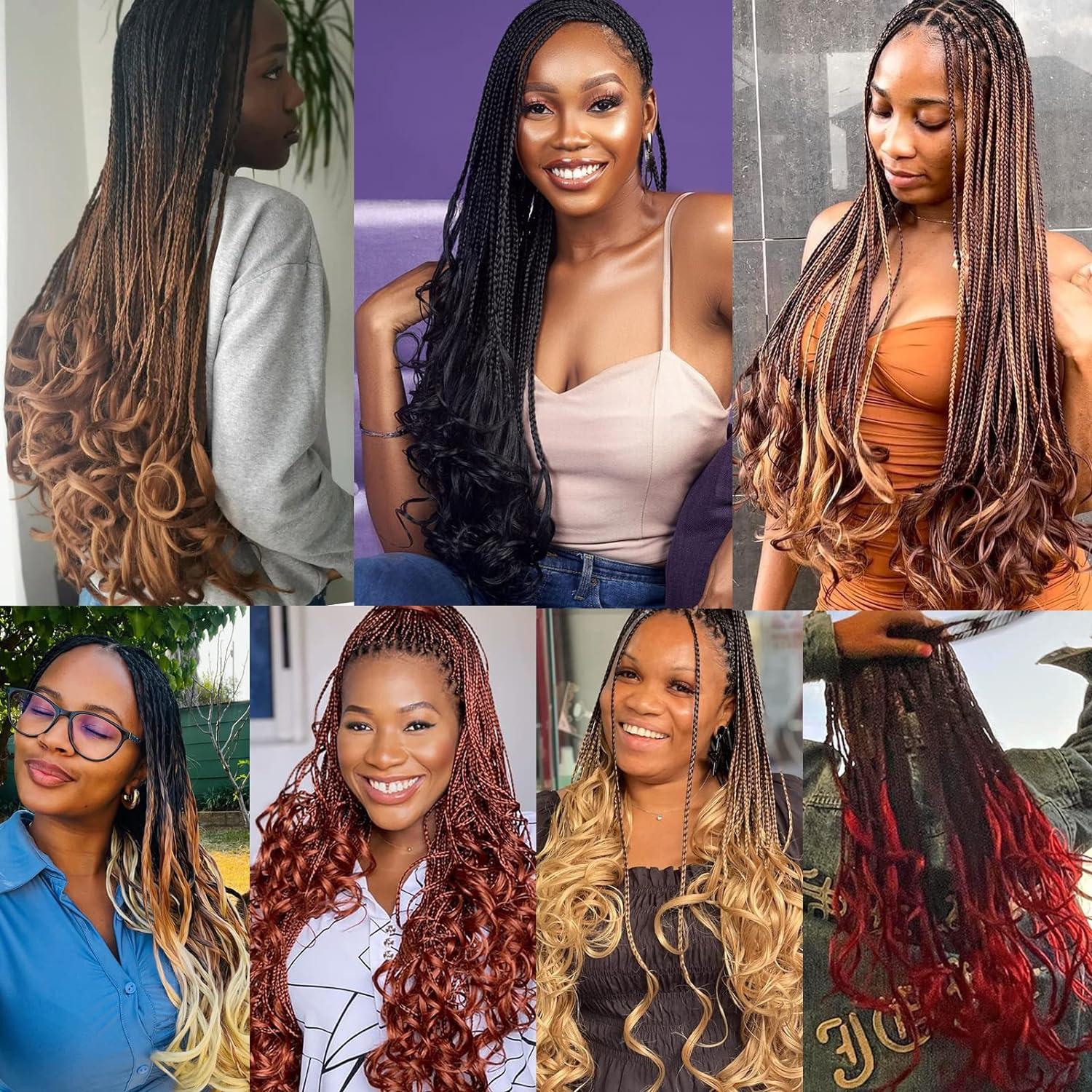 Goddess Box Braids Curly Ends Synthetic Hair Extensions