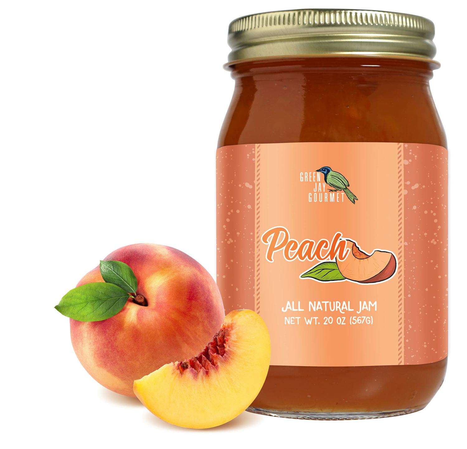 Green Jay Gourmet Peach Jam AllNatural Fruit Jam with Peaches